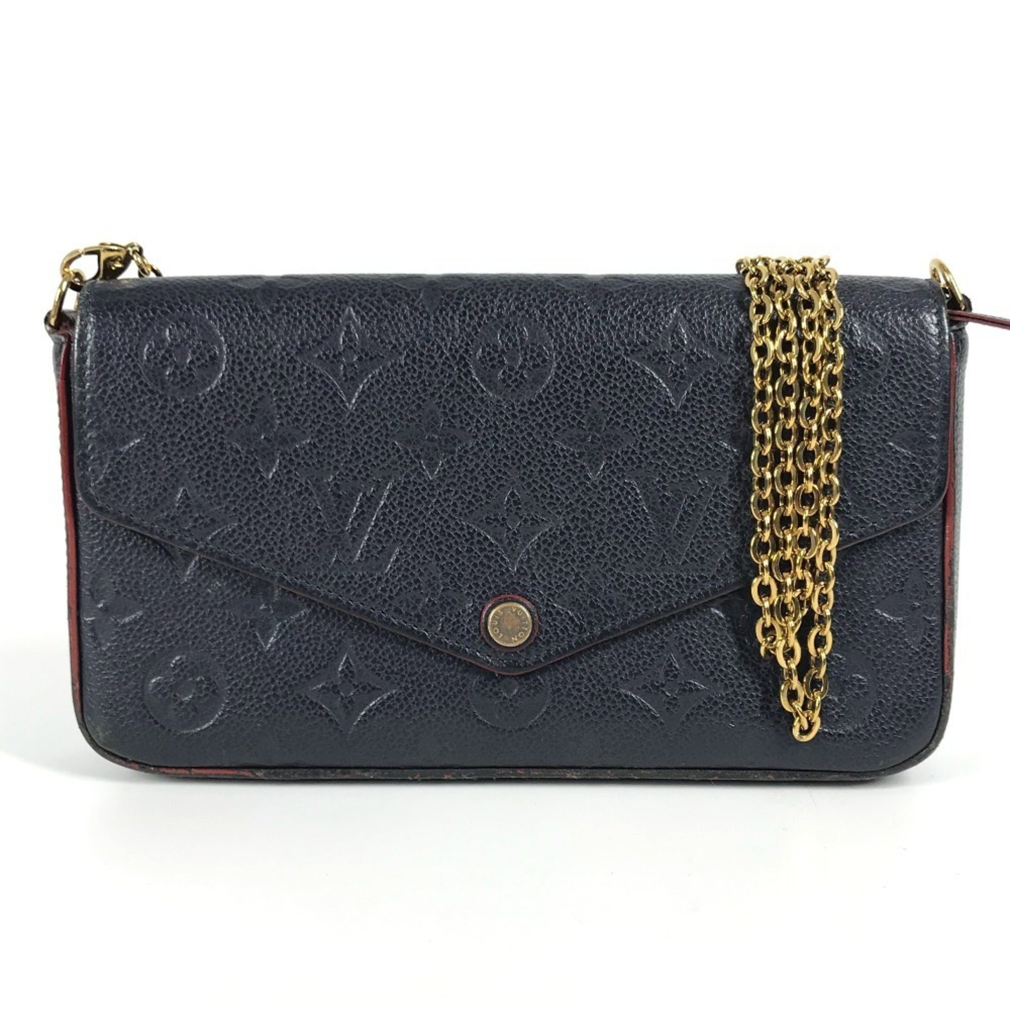 Louis Vuitton Navy Monogram Empreinte Chain/Shoulder Wallet (Pre-Owned)