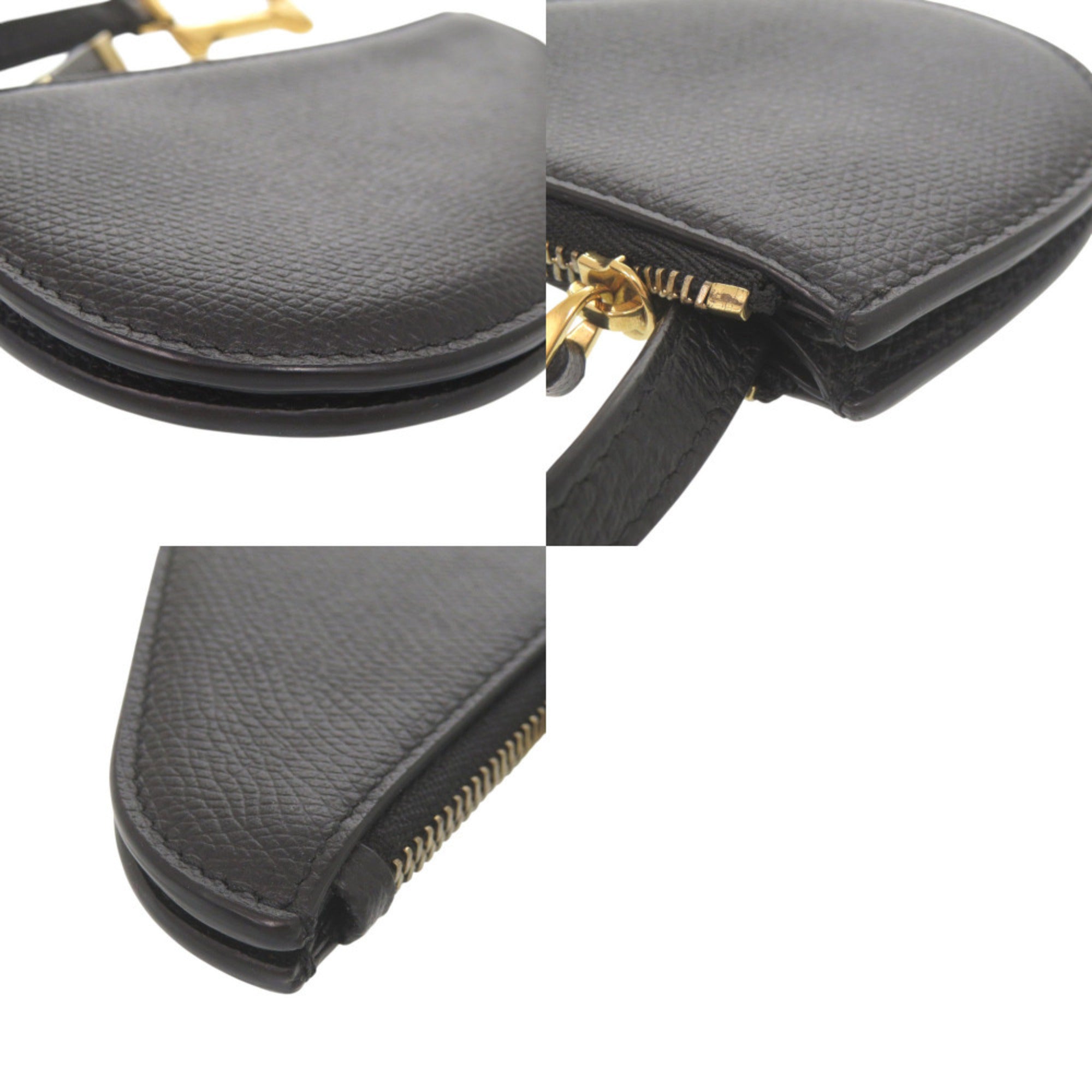 Christian Dior Black Leather Coin Purse/Coin Case (Pre-Owned)