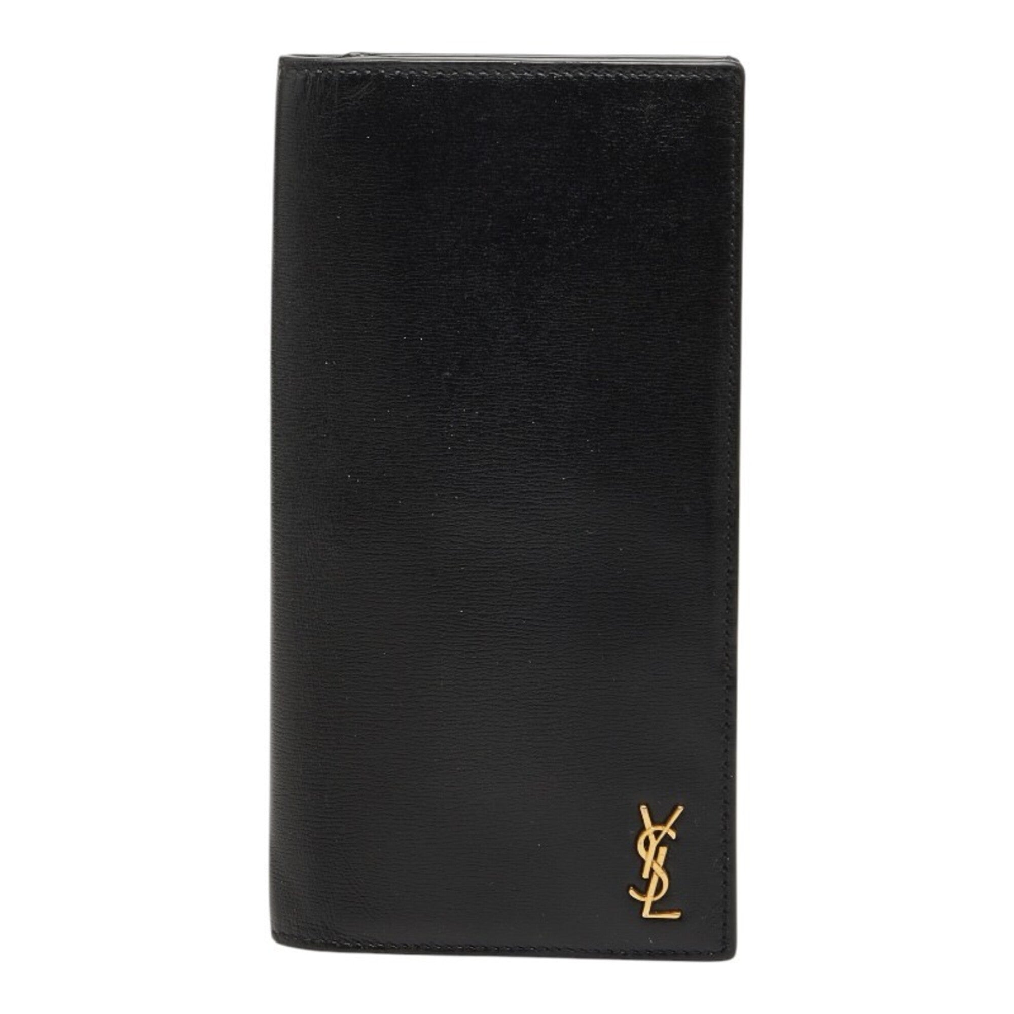Saint Laurent Black Leather Long Wallet (Bi-Fold) (Pre-Owned)