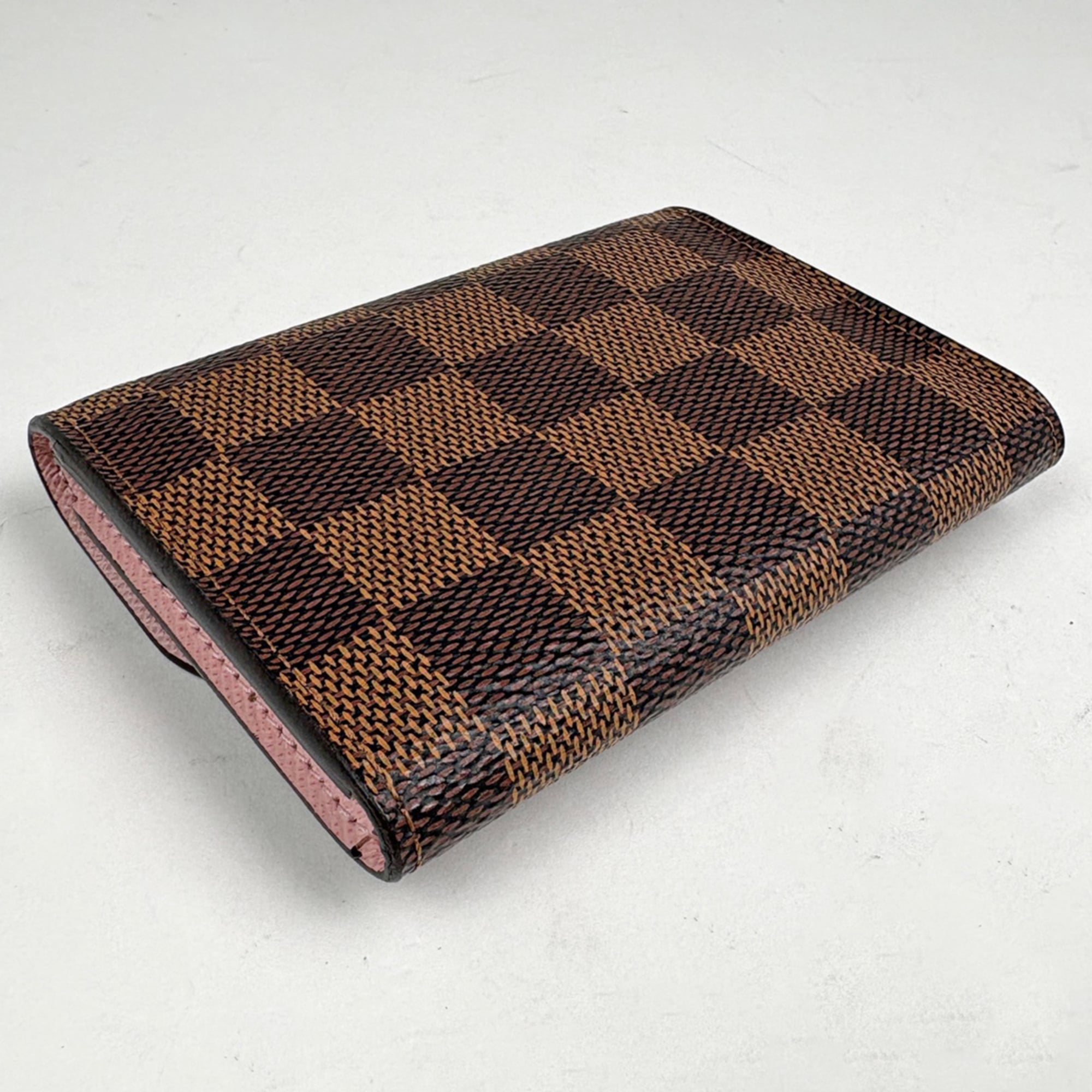 Louis Vuitton Brown Pink Rose Ballerine Damier Canvas Coin Purse/Coin Case (Pre-Owned)