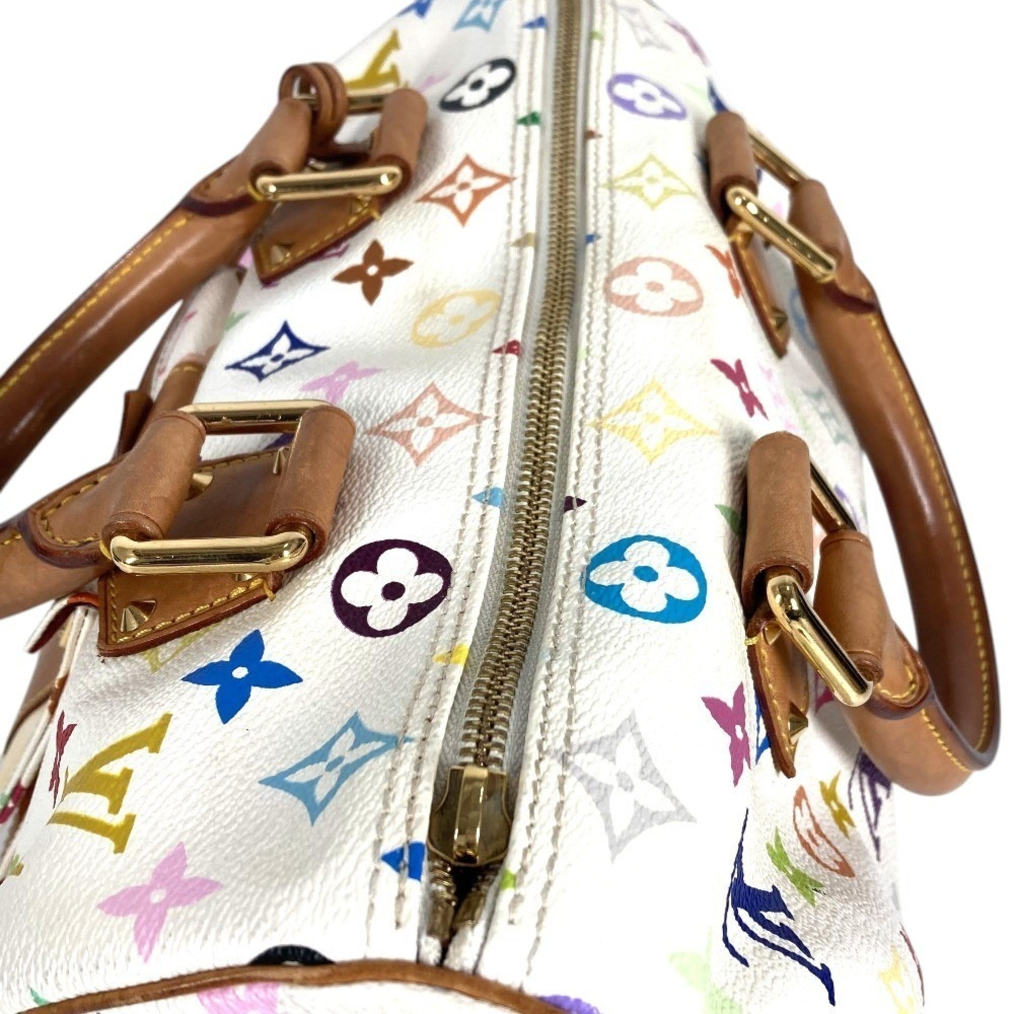 Louis Vuitton Blanc Multi-Color Monogram Multicolore Boston Bag Handbag (Pre-Owned)