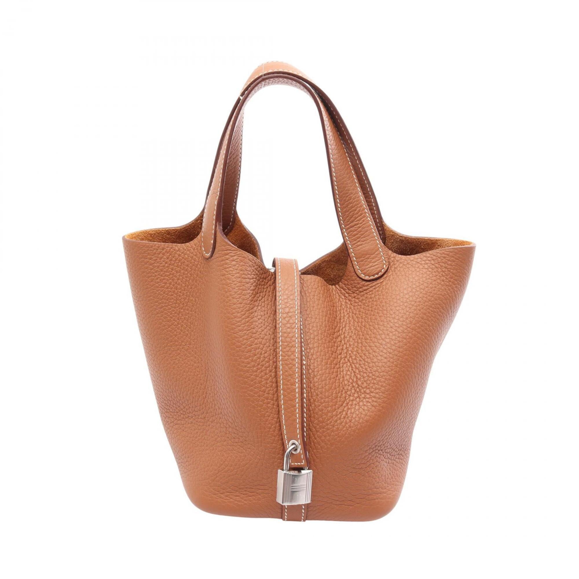 Hermes Brown Taurillon Clemence Leather Handbag (Pre-Owned)