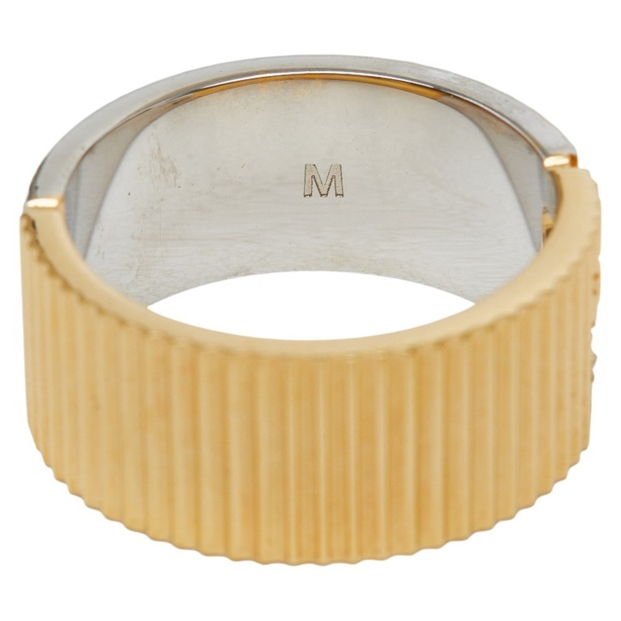 Fendi Gold Silver Gold Plating Metal Band Ring (Pre-Owned)