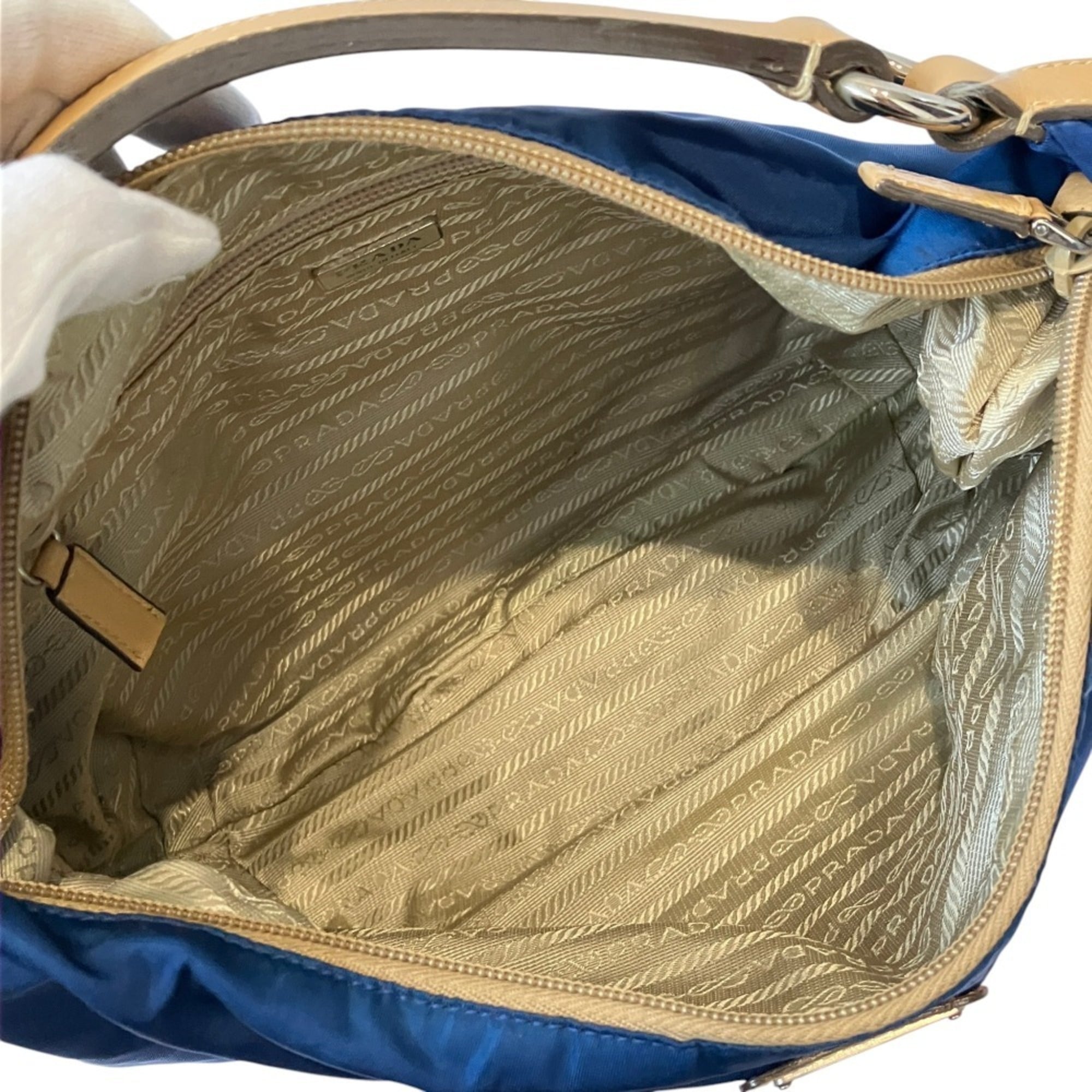 Prada Blue Nylon Handbag (Pre-Owned)