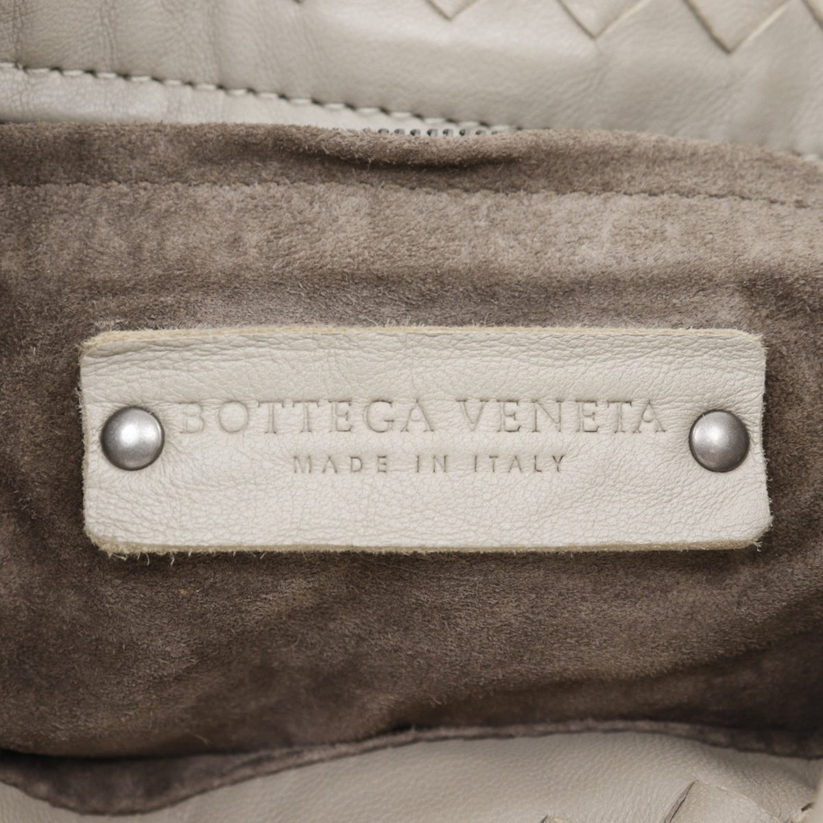 Bottega Veneta Gray Intrecciato Shoulder Bag (Pre-Owned)