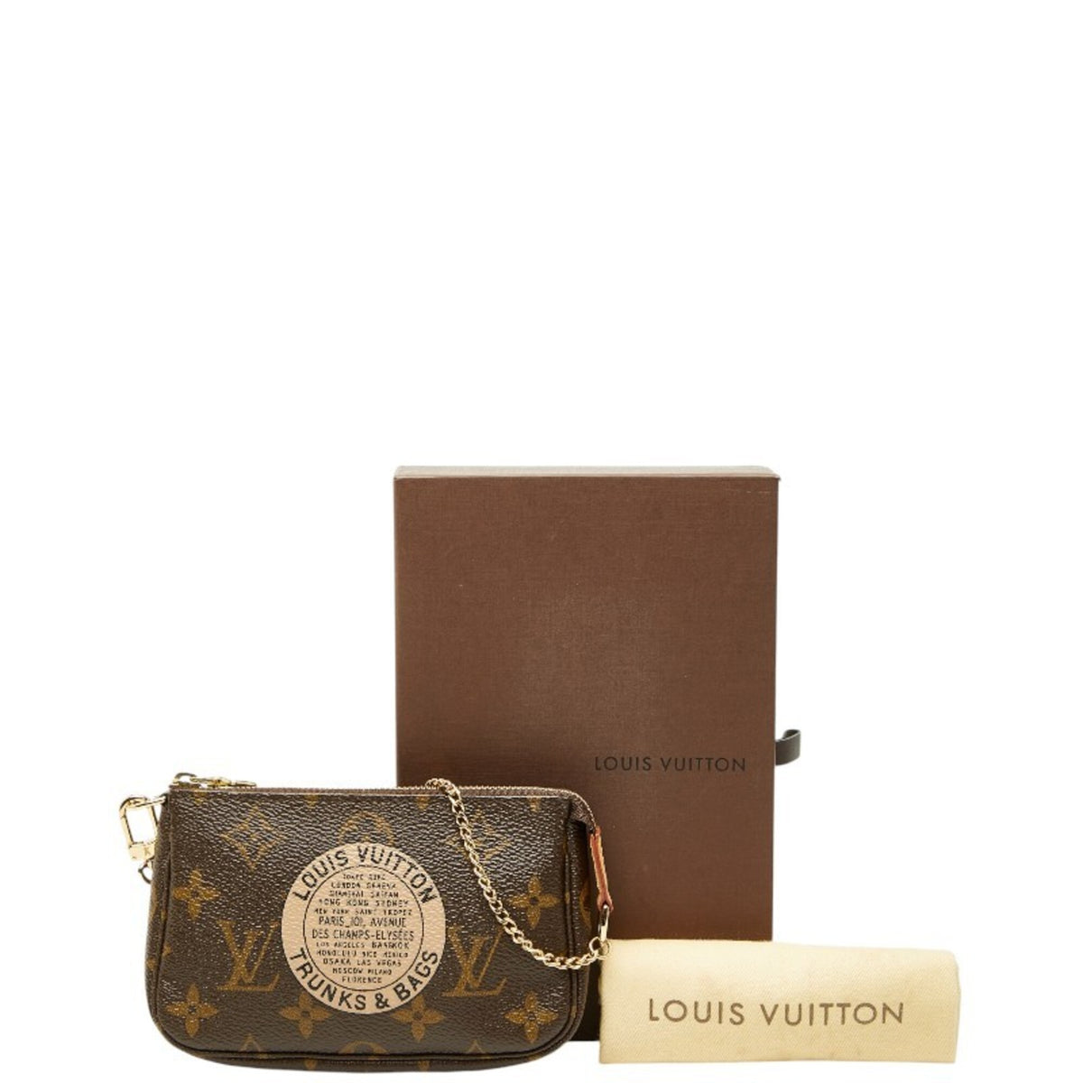 Louis Vuitton Brown Pvc Leather Handbag Pochette Pouch (Pre-Owned)