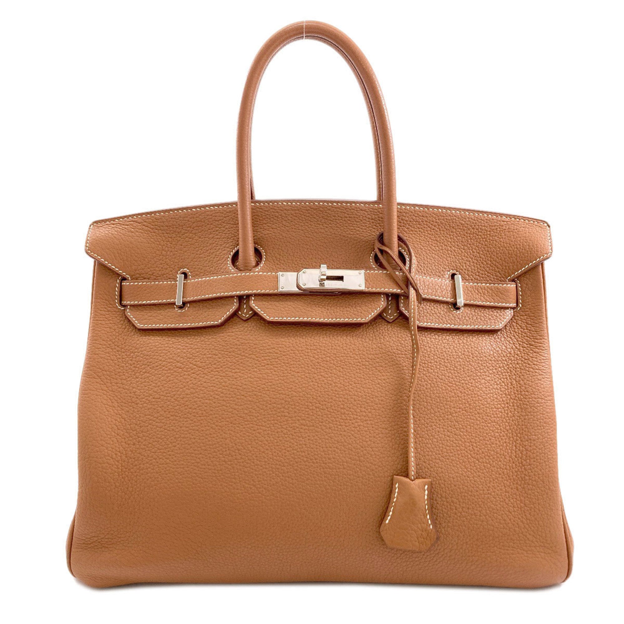 Hermes Gold Brown Taurillon Clemence Leather Handbag (Pre-Owned)