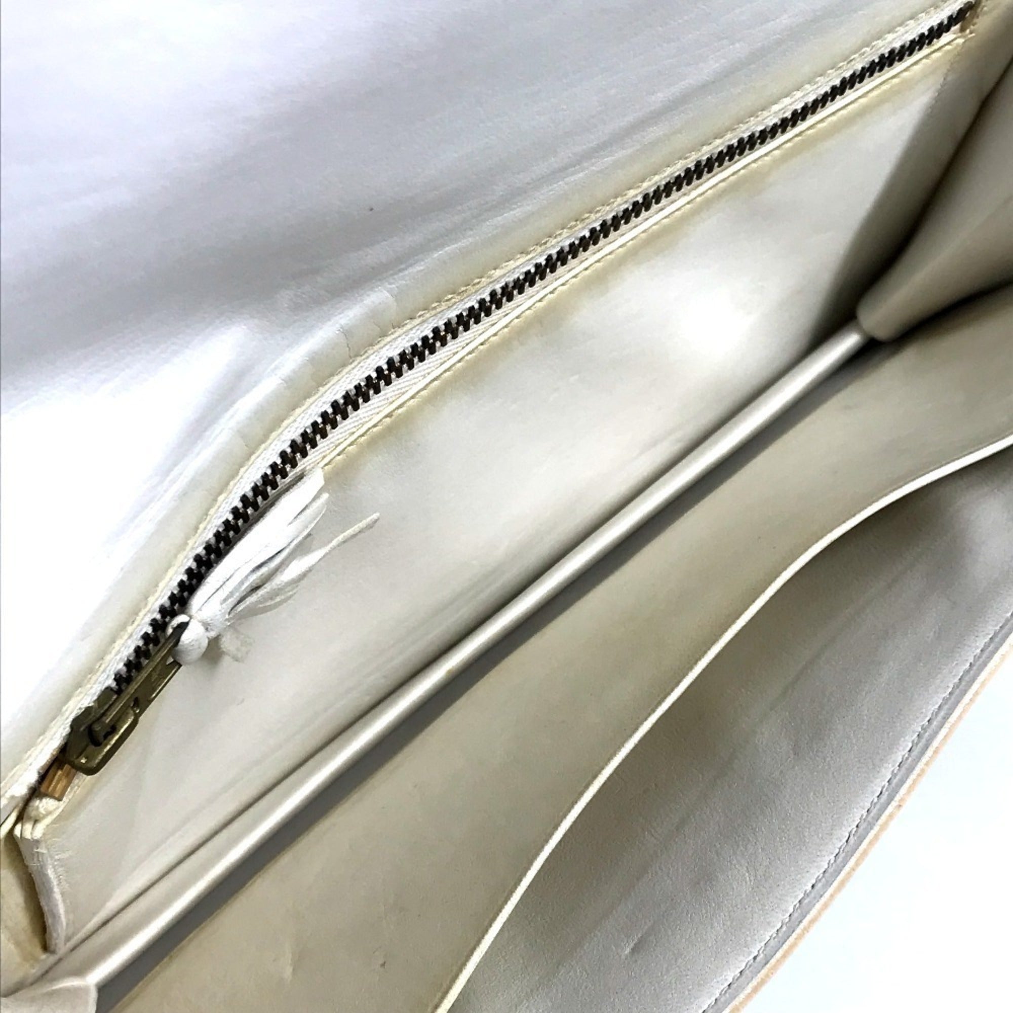 Hermes Navy White Leather Clutch Bag Pouch (Pre-Owned)