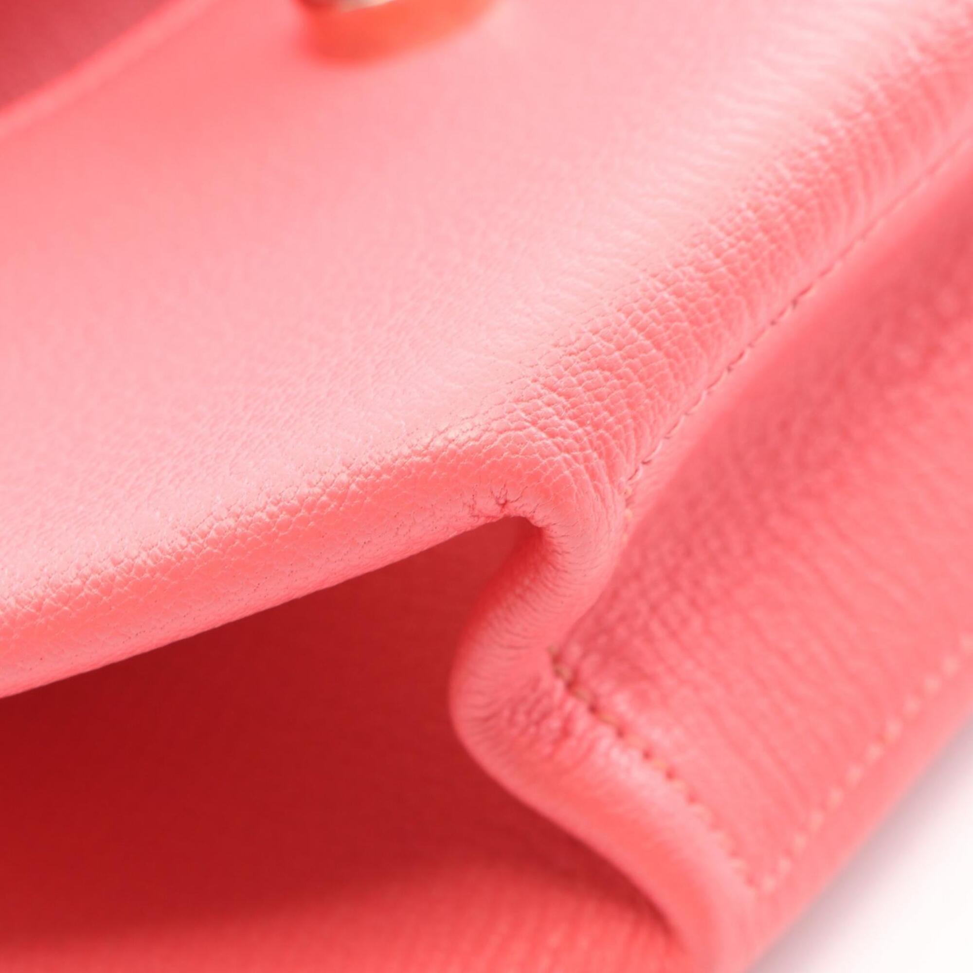 Hermes Pink Rose Azalee Chevre Leather Clutch Bag Handbag (Pre-Owned)
