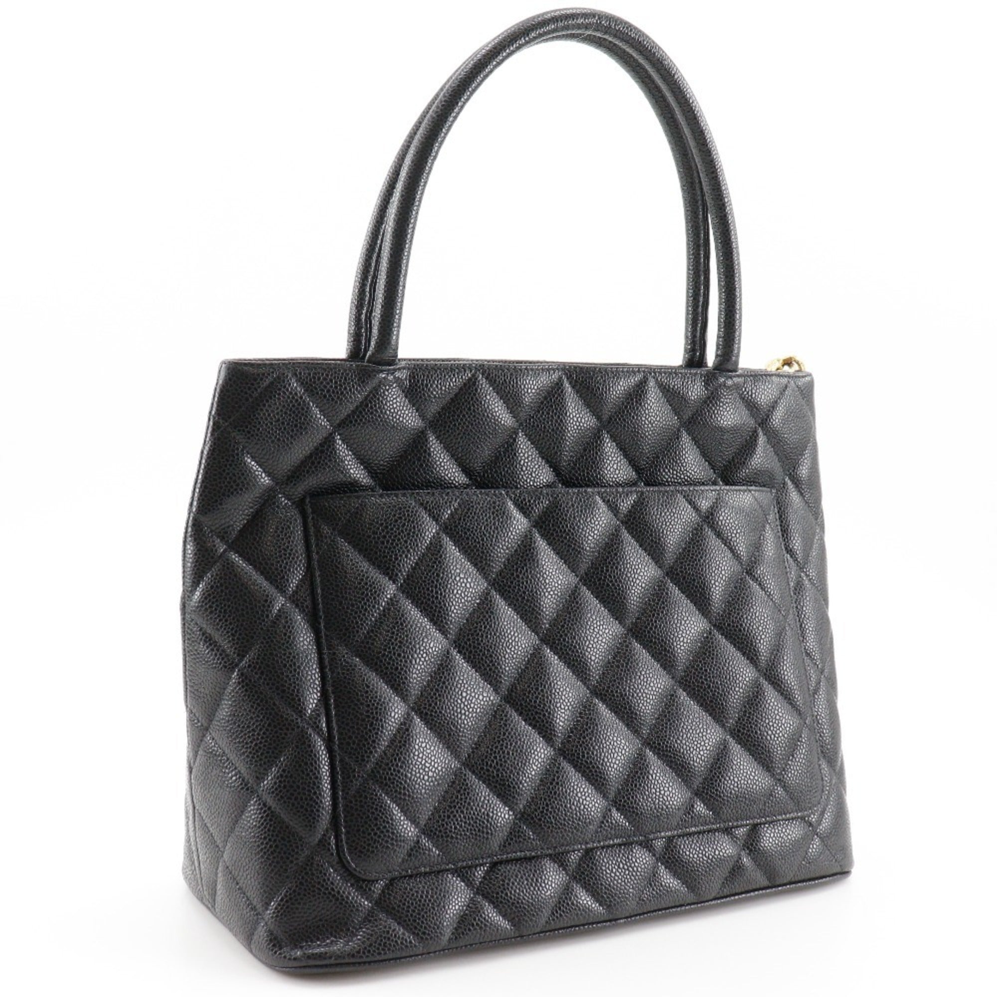 Chanel Matelasse Black Grained Calfskin Tote Bag (Pre-Owned)