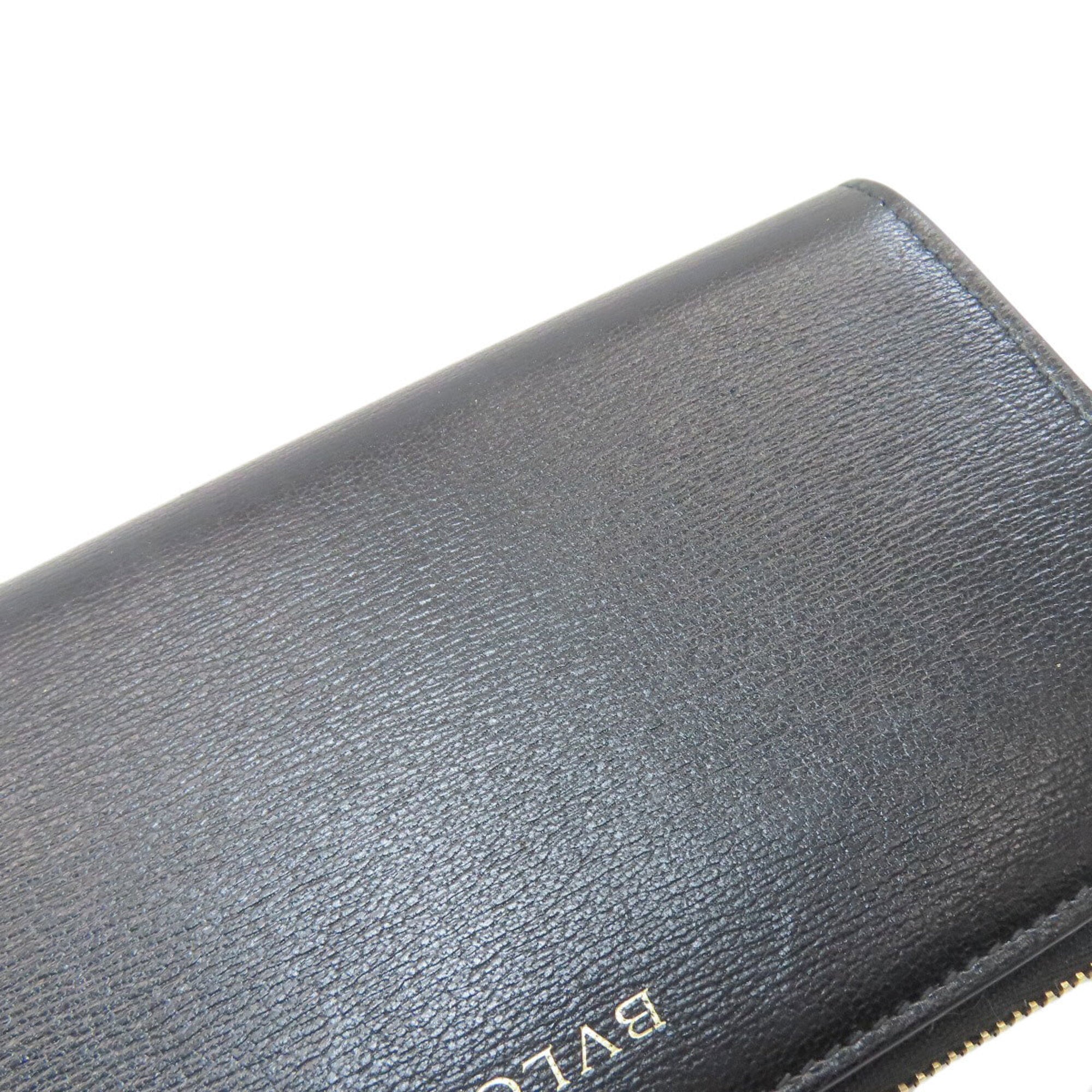 Bvlgari Black Leather Long Wallet (Bi-Fold) (Pre-Owned)