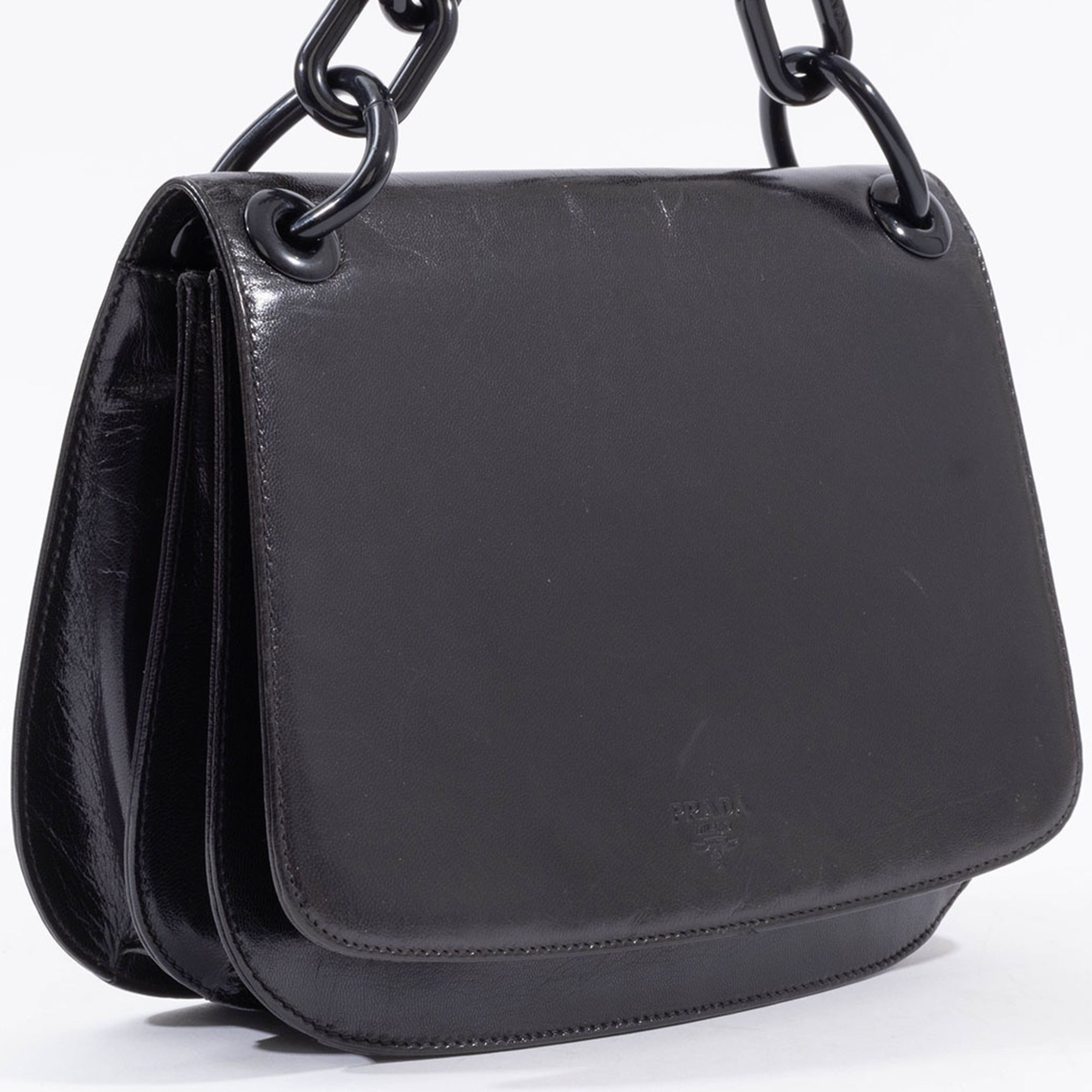 Prada Black Leather Shoulder Bag (Pre-Owned)