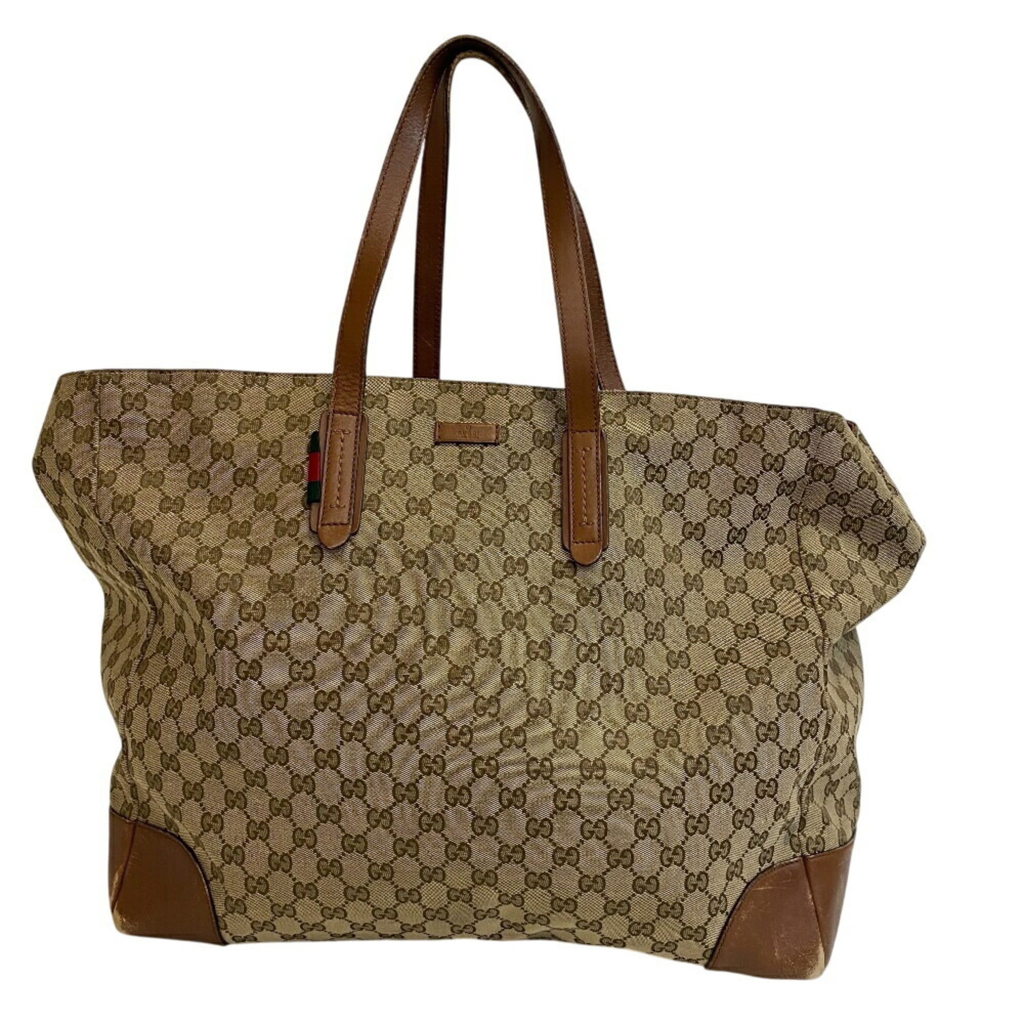 Gucci Brown Canvas Tote Bag (Pre-Owned)