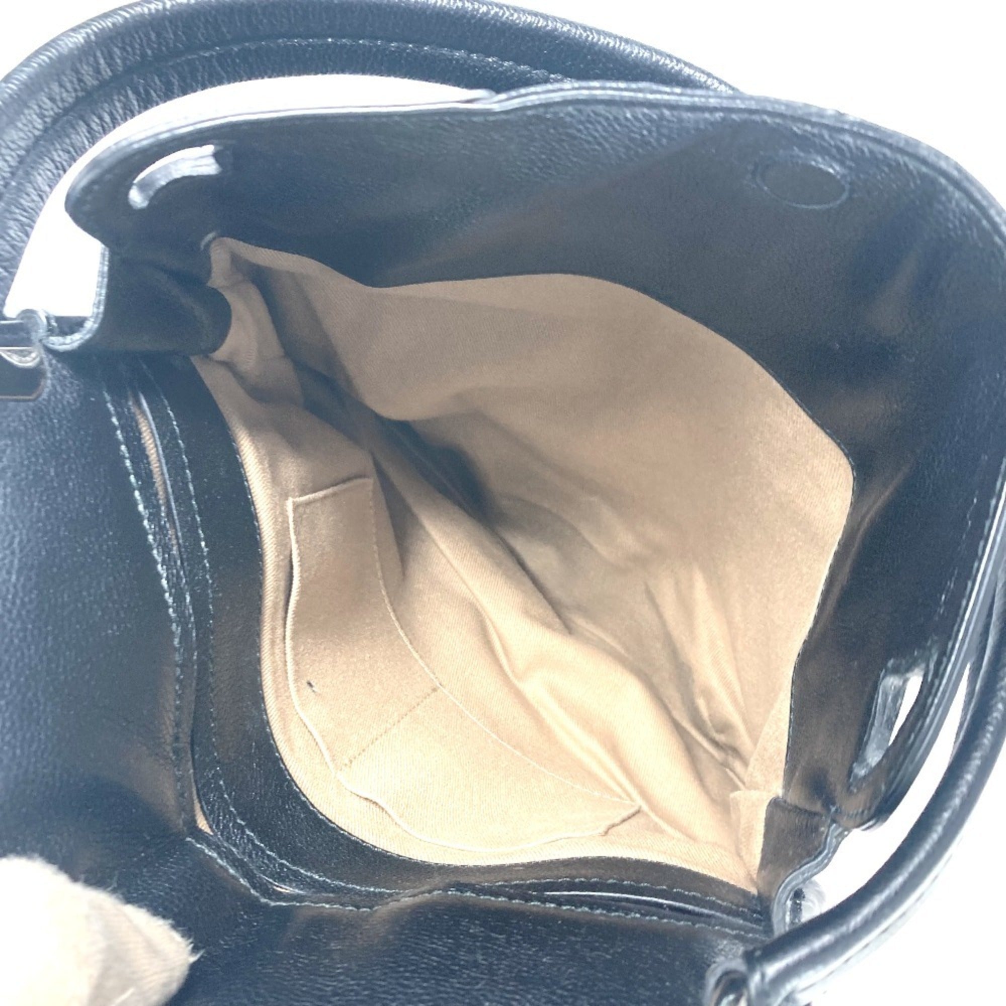 Cartier Marcello Black Leather Shoulder Bag Tote Bag (Pre-Owned)
