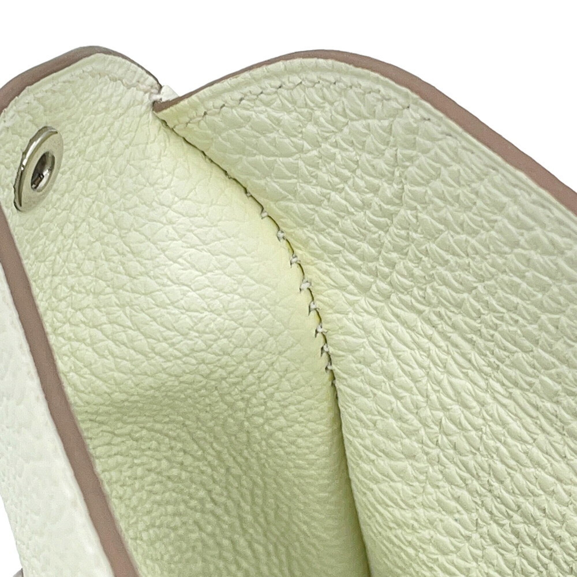 Hermes Green White Togo Leather Handbag Shoulder Bag (Pre-Owned)