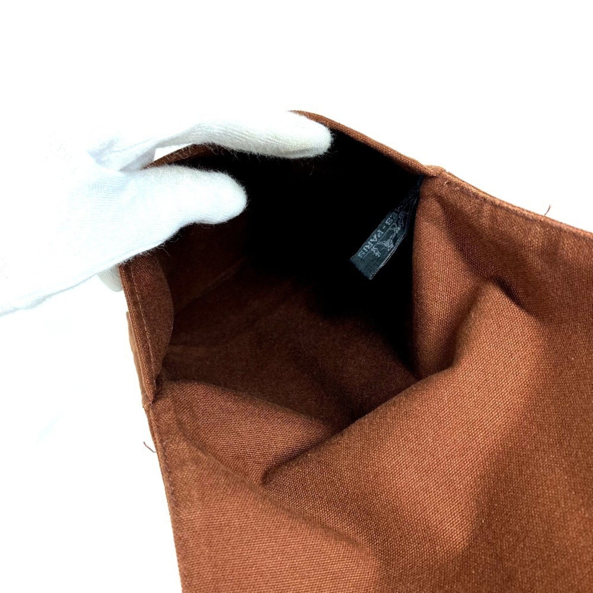 Hermes Brown Canvas Pouch (Pre-Owned)