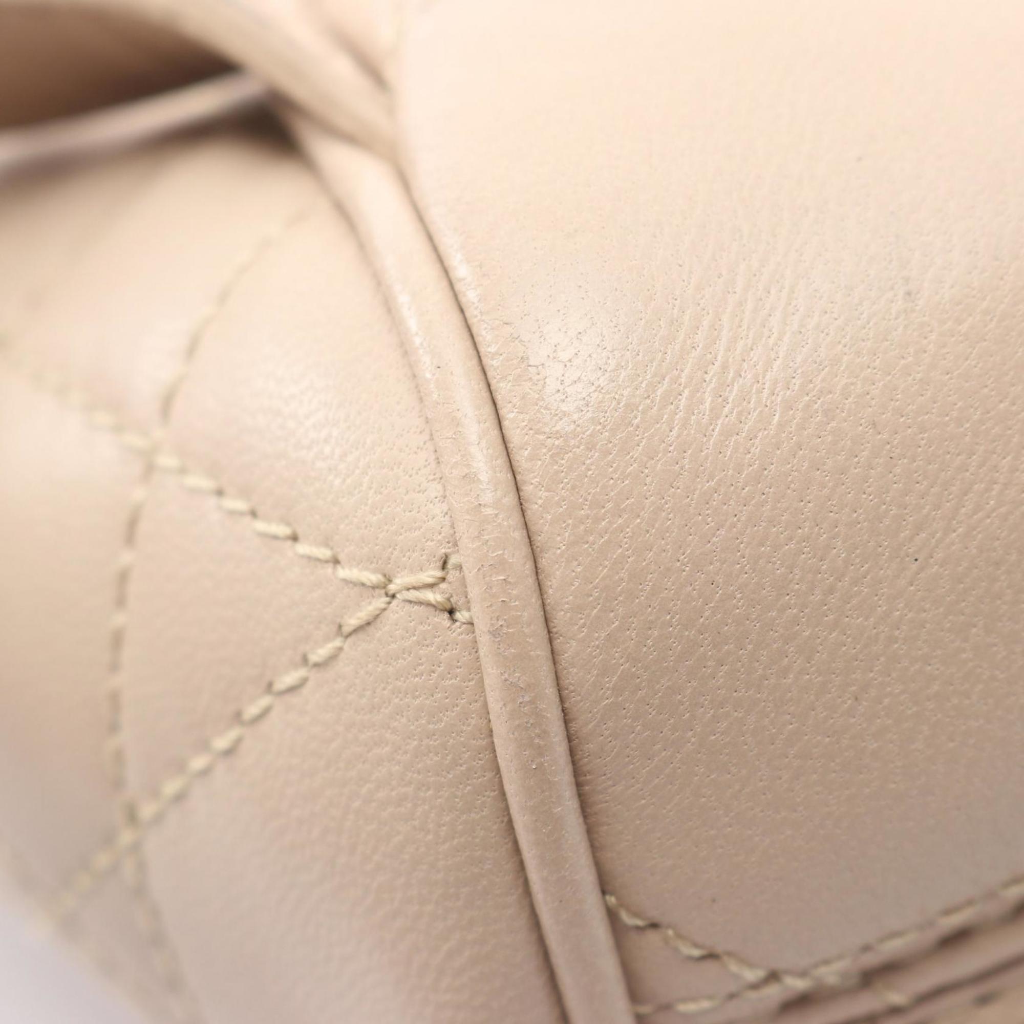 Christian Dior Beige Leather Backpack Handbag (Pre-Owned)
