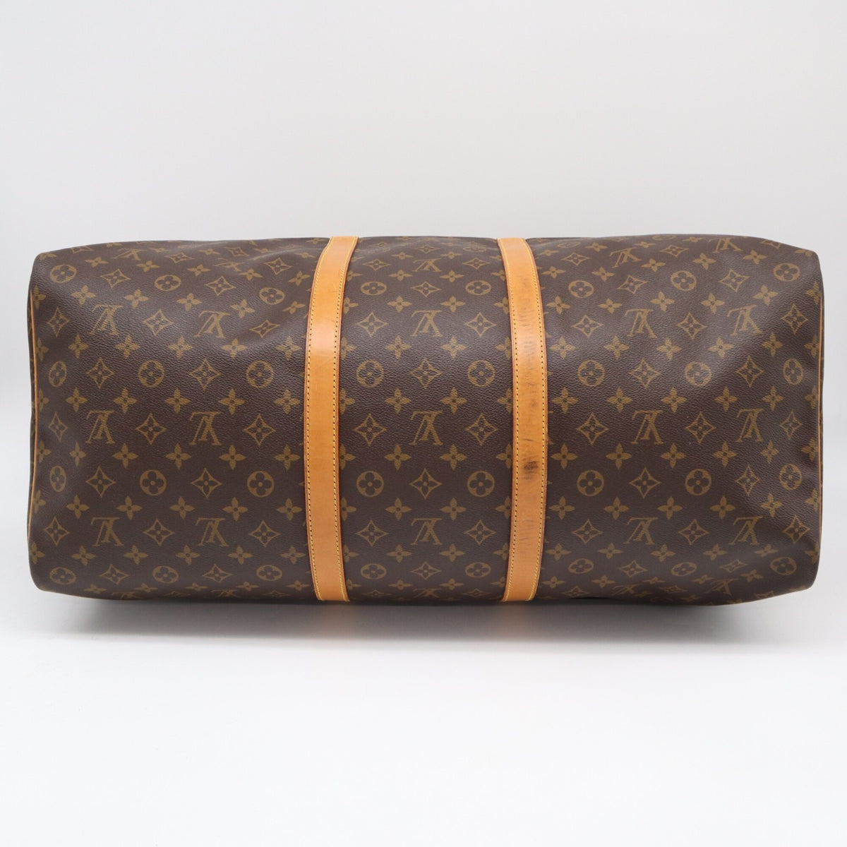 Louis Vuitton Monogram Beige Brown Coated Canvas Leather Boston Bag (Pre-Owned)