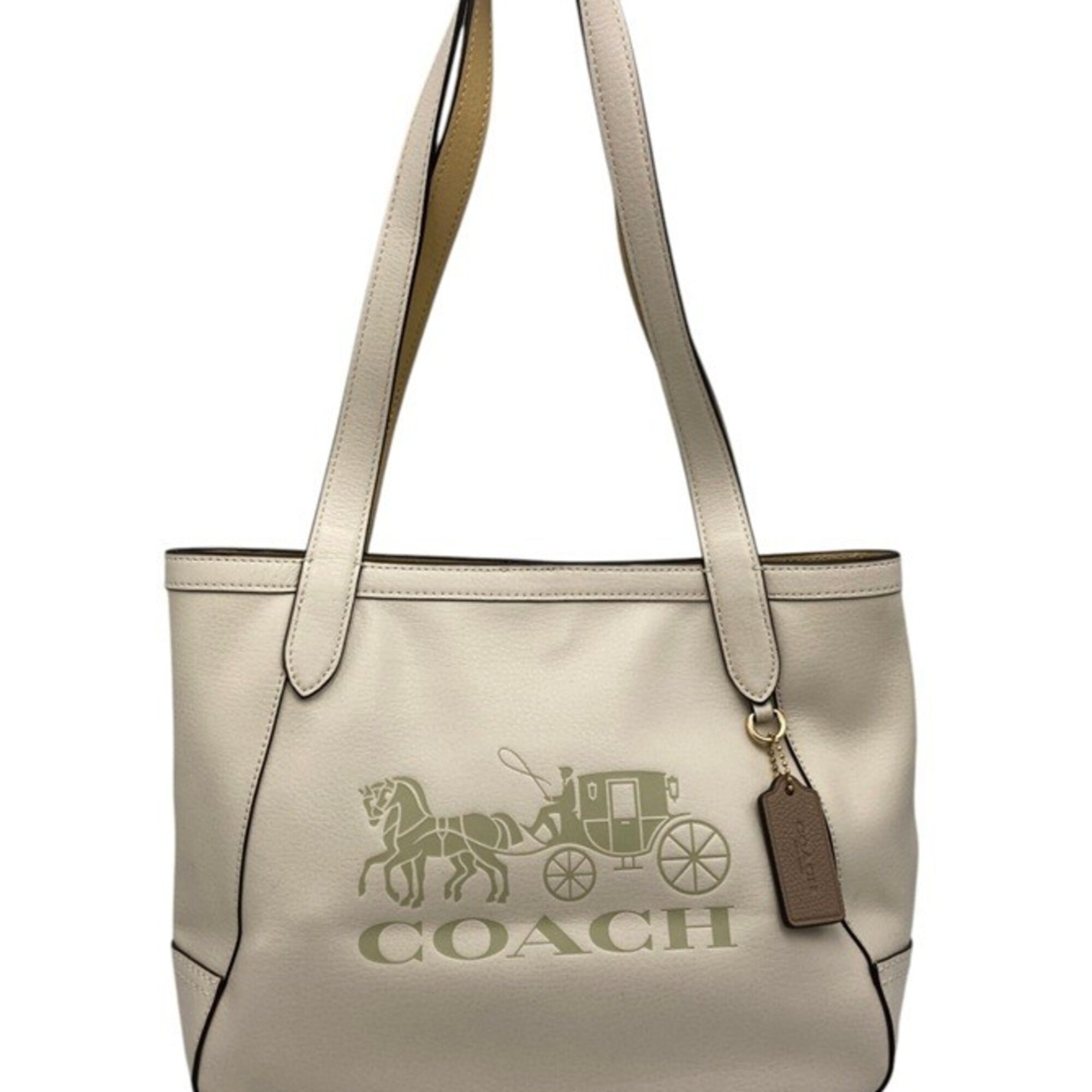 Coach Off-White Leather Tote Bag (Pre-Owned)