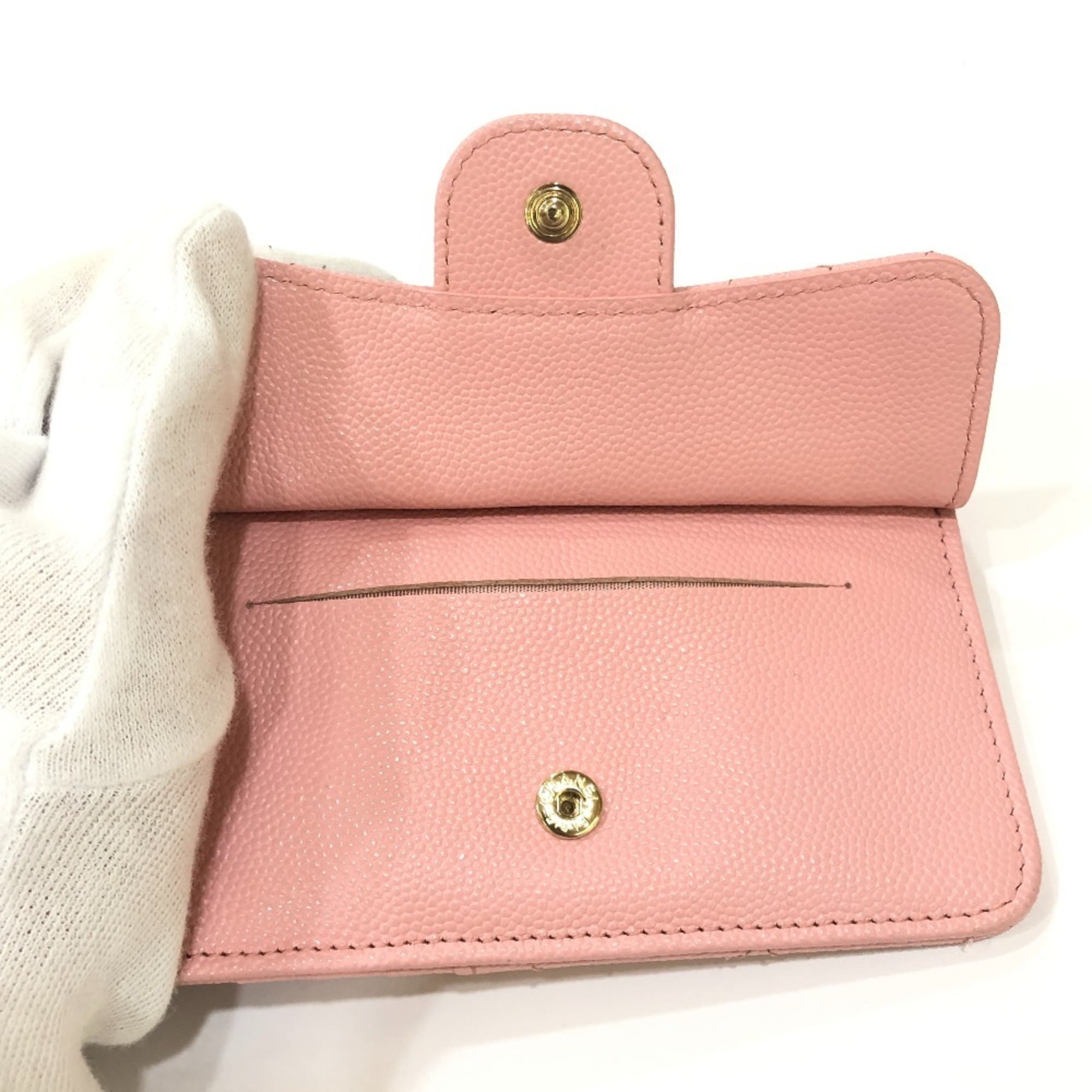 Chanel Pink Grained Calfskin Coin Purse/Coin Case (Pre-Owned)