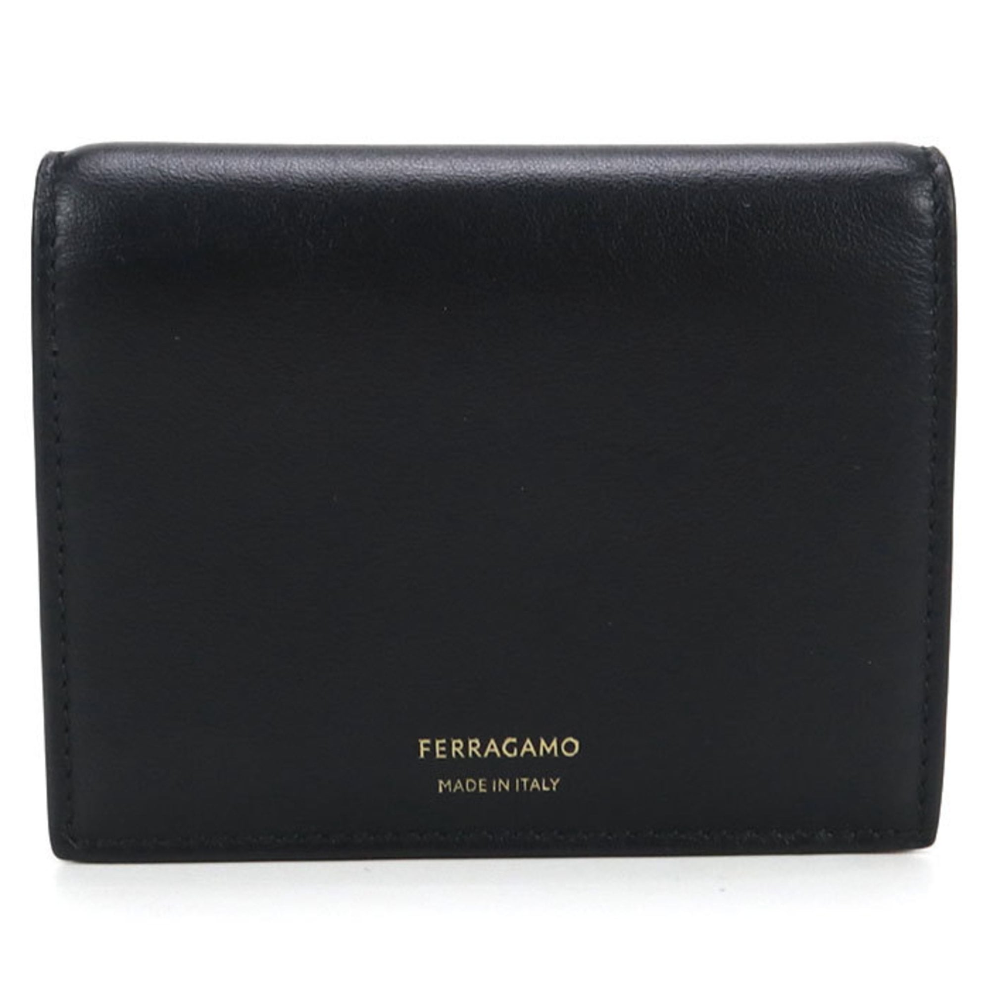 Salvatore Ferragamo Black Leather Long Wallet (Bi-Fold) (Pre-Owned)