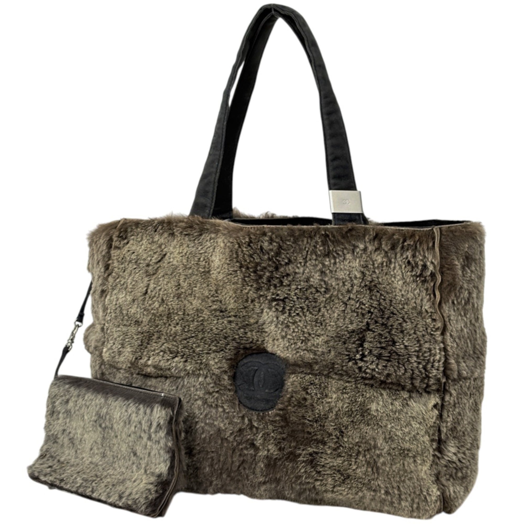 Chanel Brown Fabric Handbag (Pre-Owned)