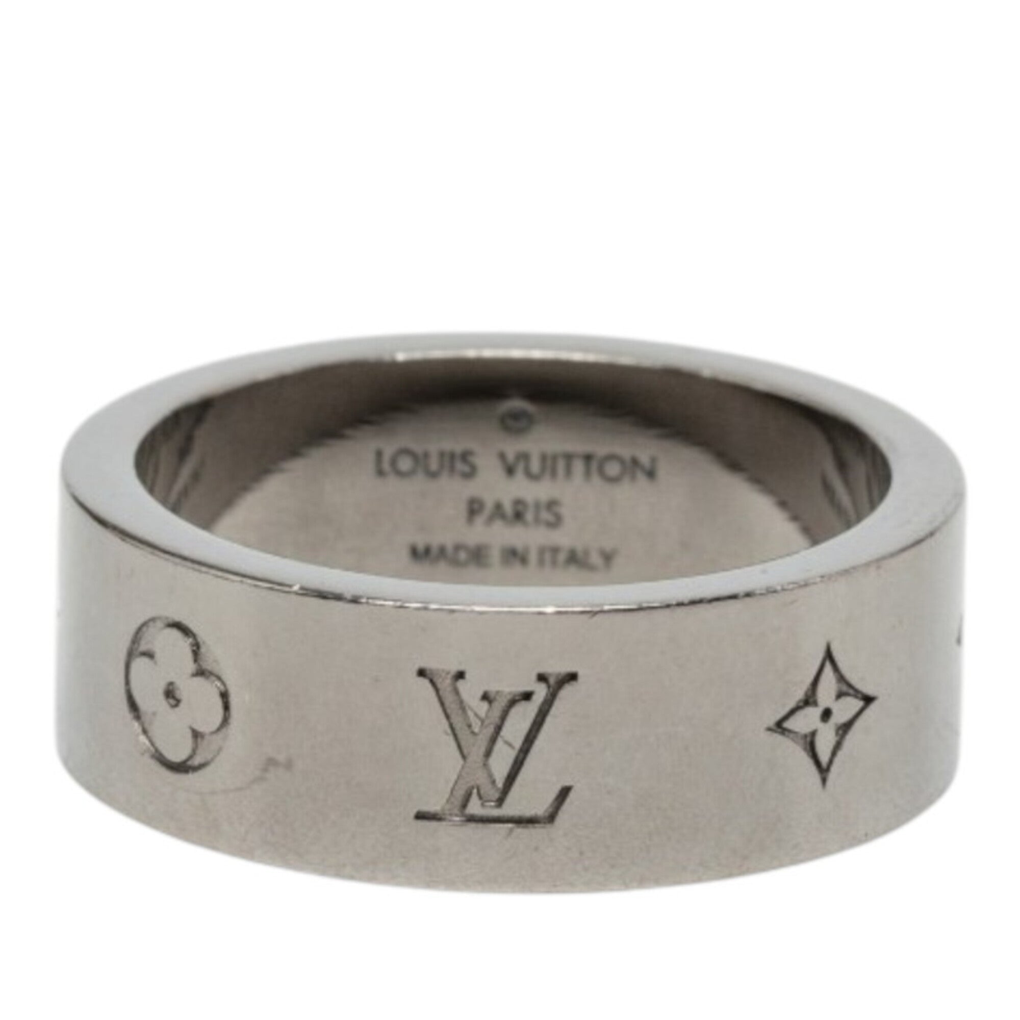 Louis Vuitton Silver Metal Band Ring (Pre-Owned)