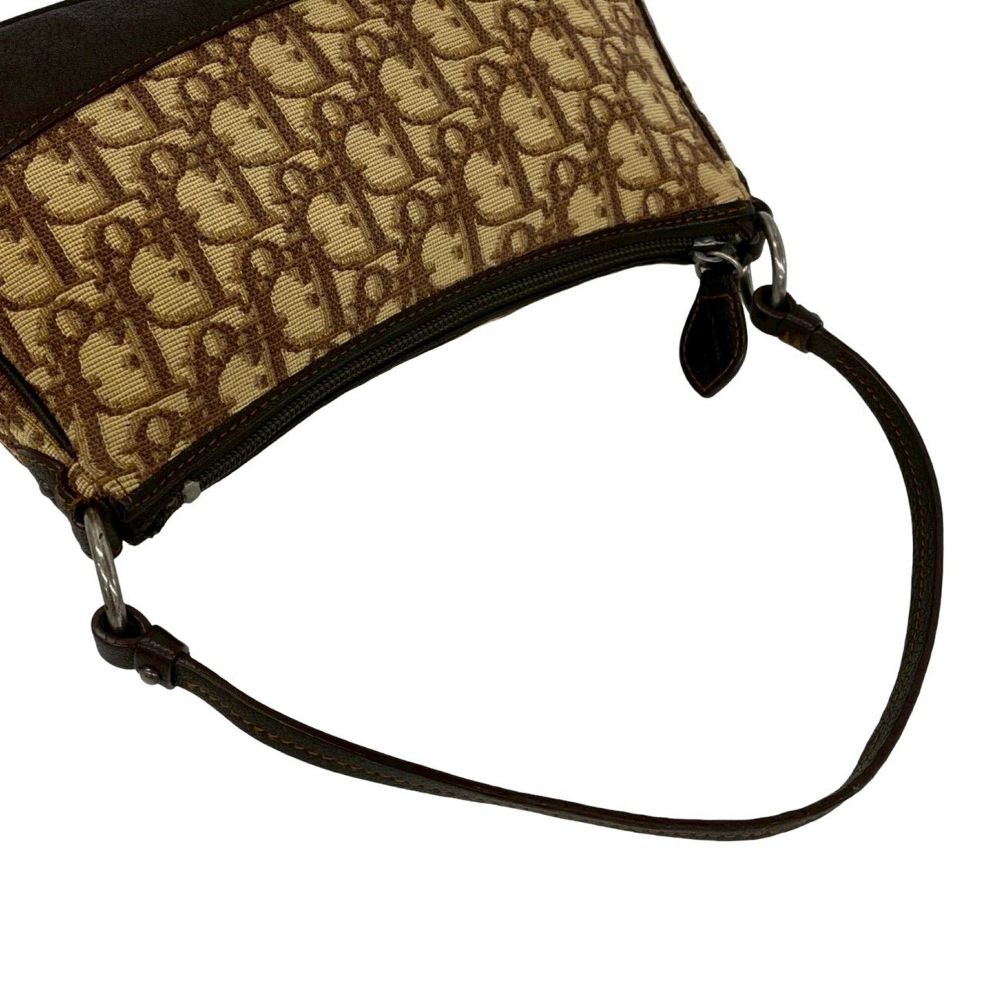 Christian Dior Brown Canvas Leather Handbag (Pre-Owned)
