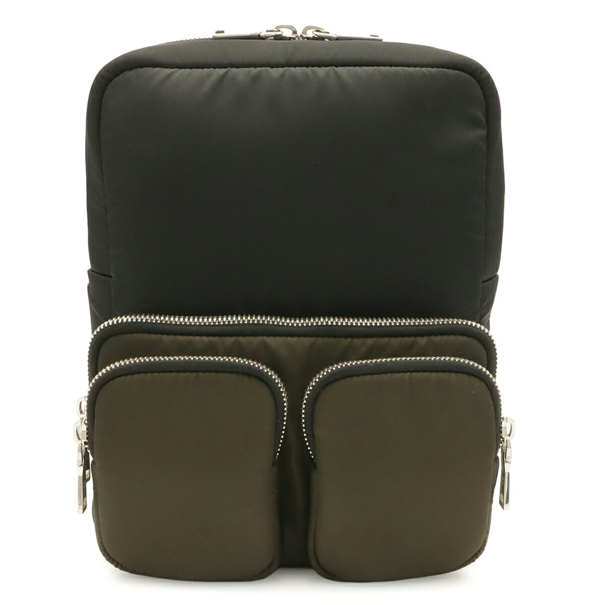 Prada Black Green Khaki Nero Tessuto Backpack (Pre-Owned)