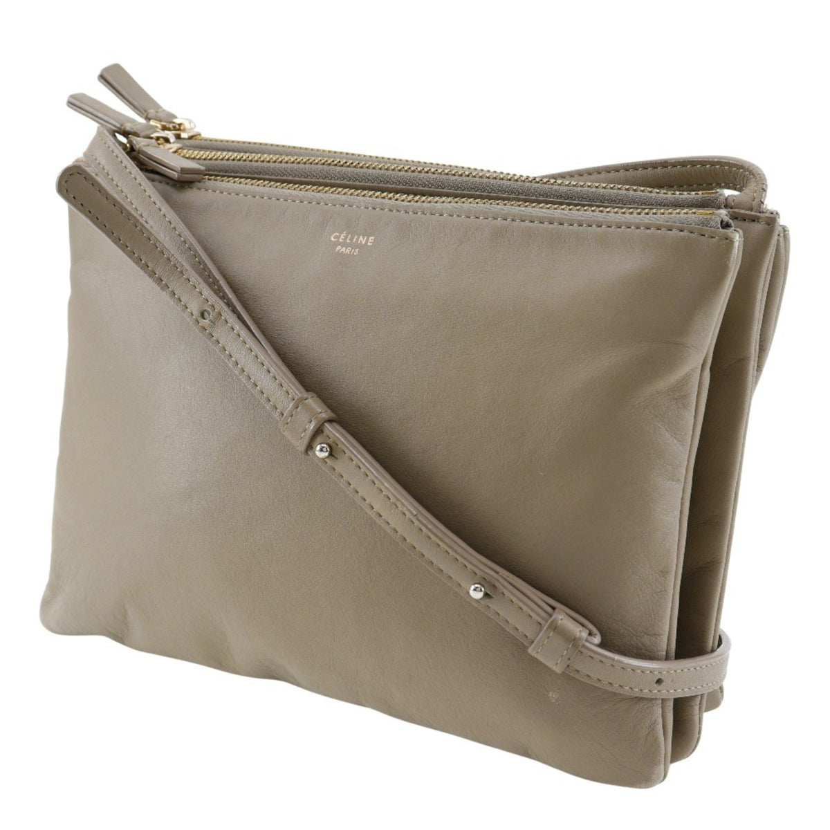 Celine Gray Leather Shoulder Bag (Pre-Owned)