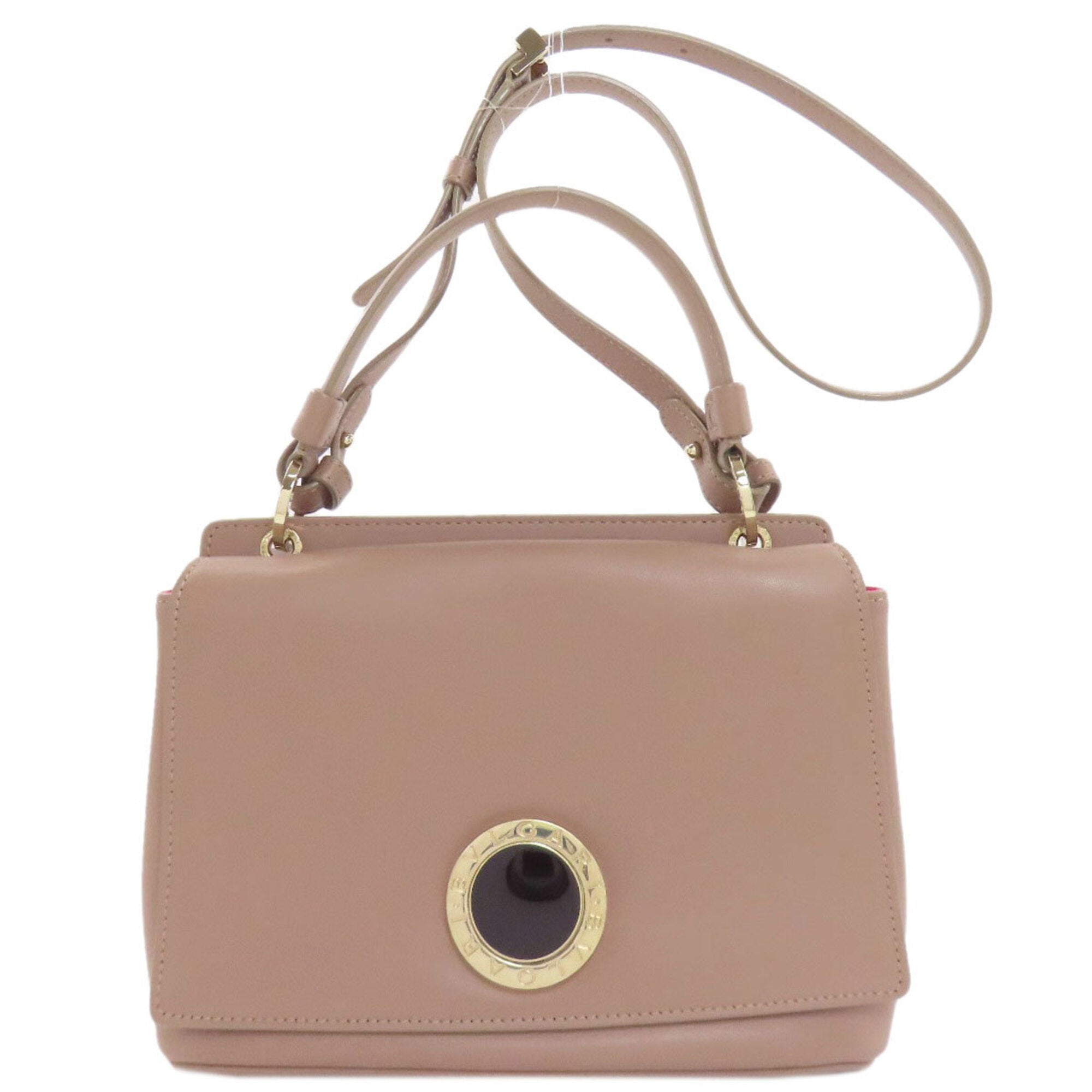 Bvlgari Pink Beige Leather Handbag (Pre-Owned)