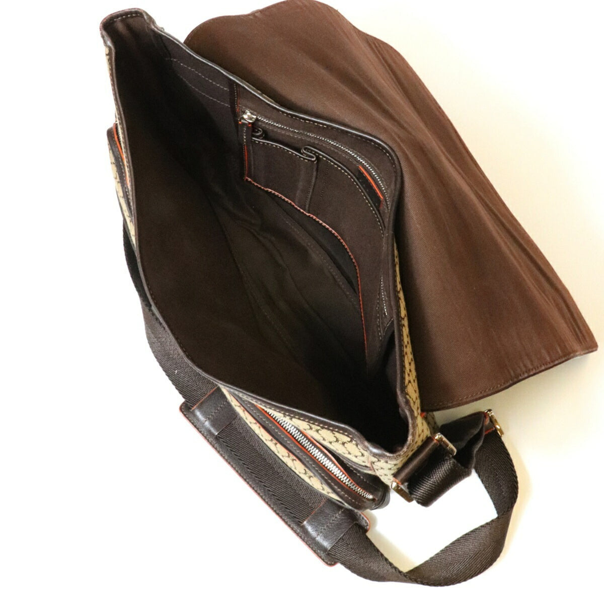 Celine Brown Canvas Shoulder Bag (Pre-Owned)