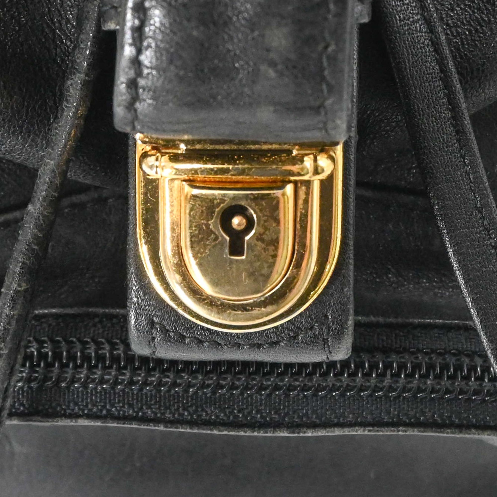 Versace Black Leather Backpack (Pre-Owned)