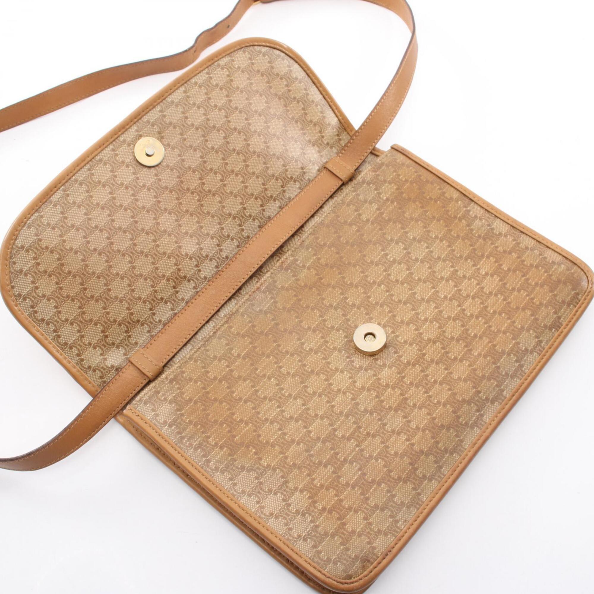 Celine Beige Coated Canvas Pvc Leather Handbag Shoulder Bag (Pre-Owned)