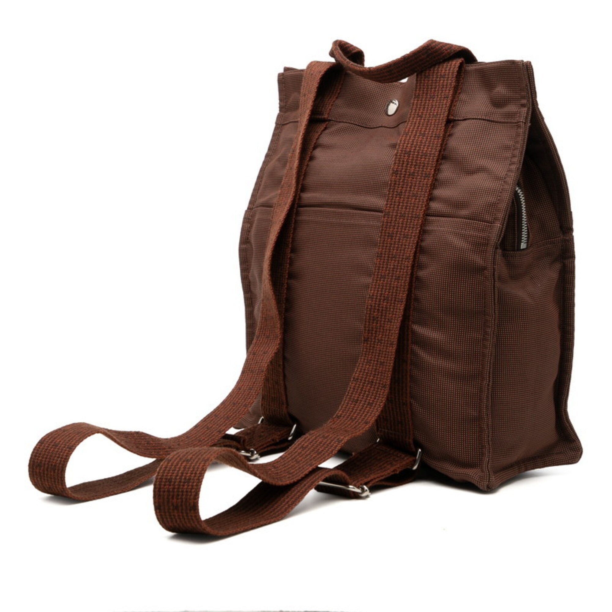 Hermes Her Line Brown Canvas Backpack (Pre-Owned)