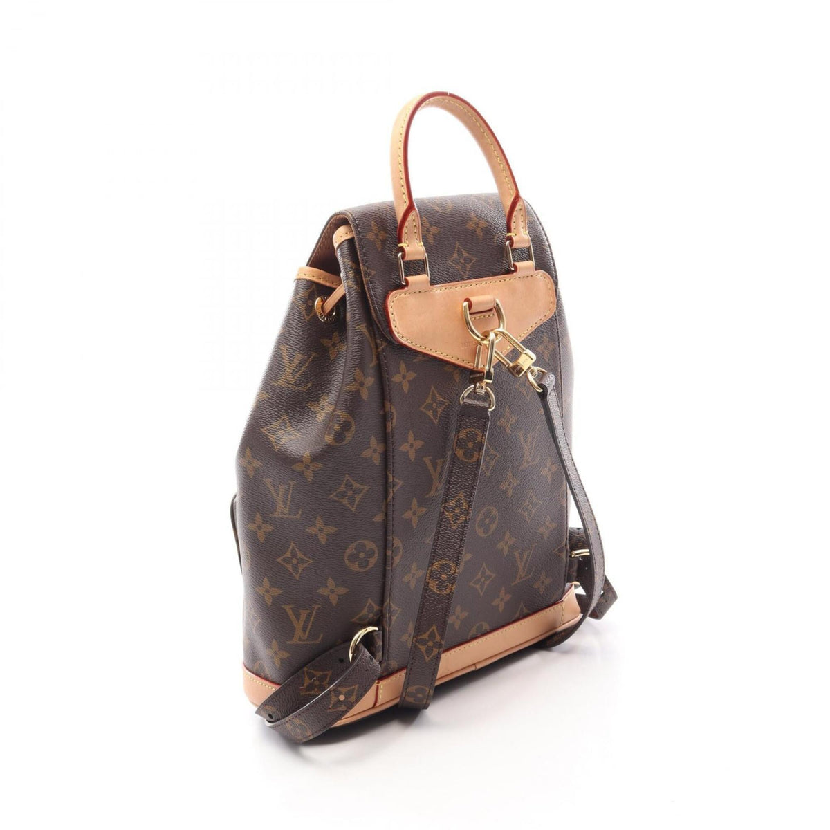 Louis Vuitton Brown Coated Canvas Leather Backpack Handbag (Pre-Owned)