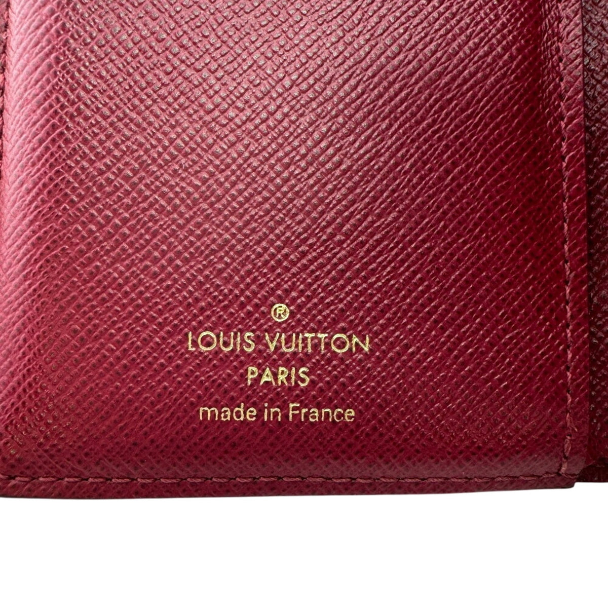 Louis Vuitton Monogram Brown Red Color Leather Wallet (Bi-Fold) (Pre-Owned)