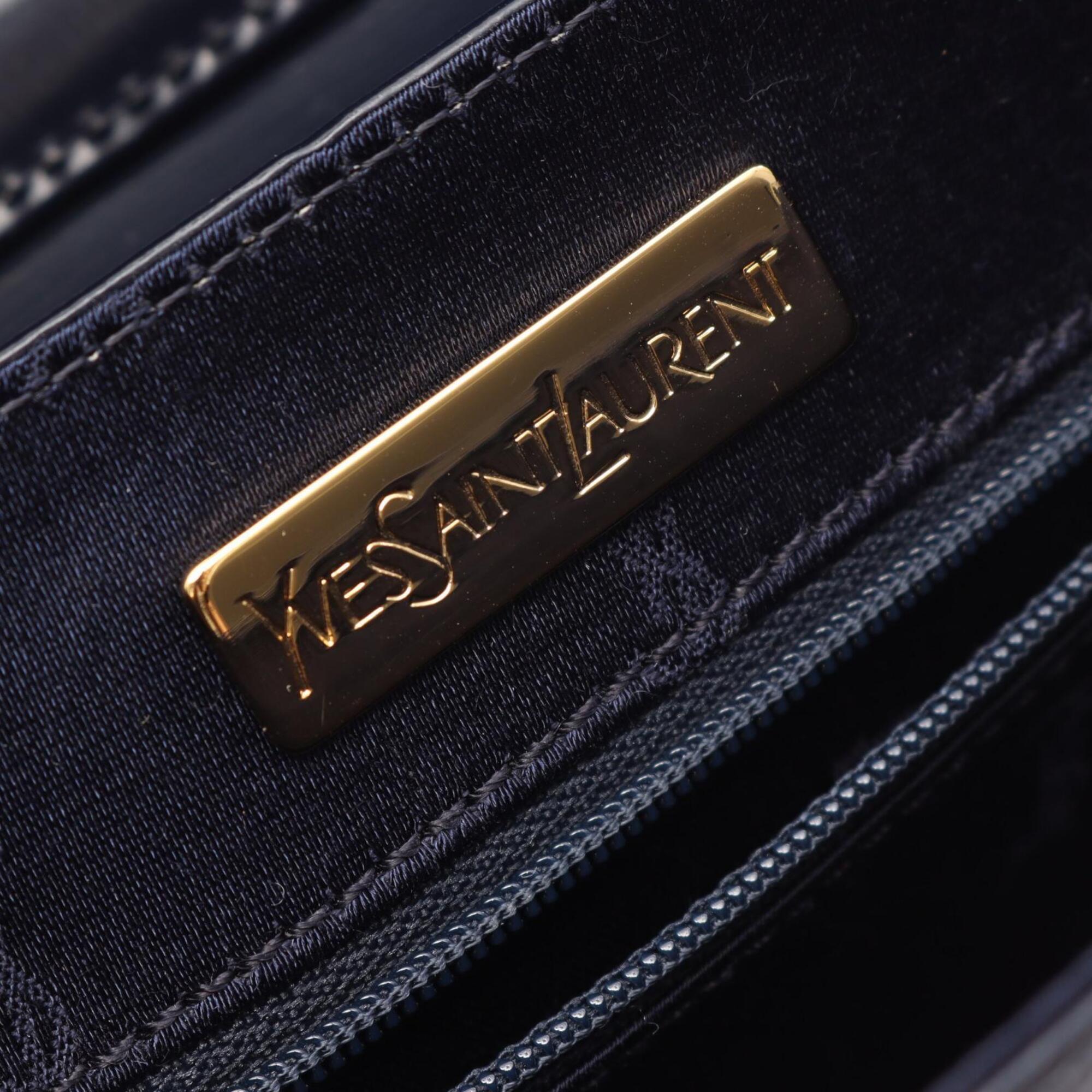 Yves Saint Laurent Navy Leather Handbag (Pre-Owned)