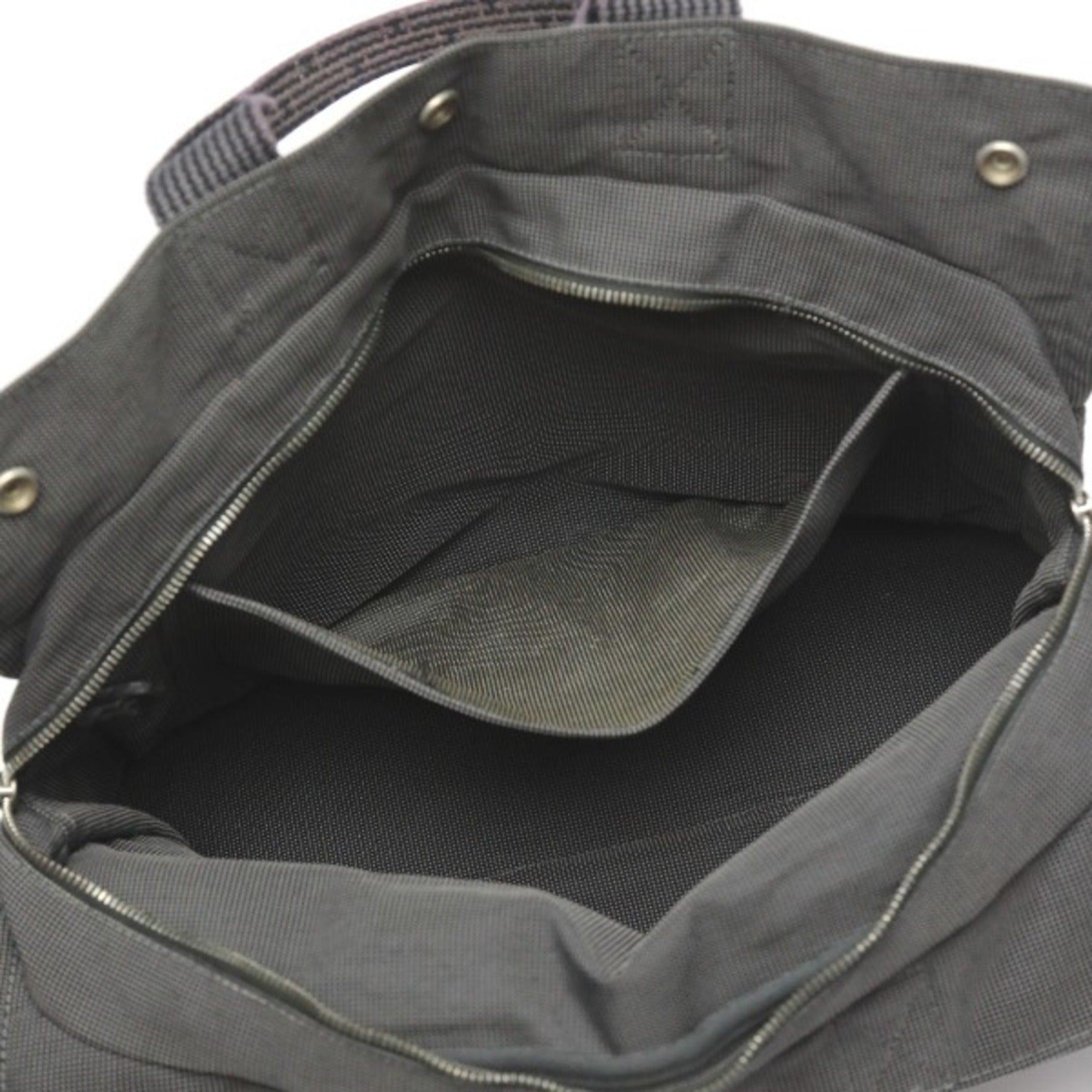 Hermes Her Line Gray Canvas Tote Bag (Pre-Owned)