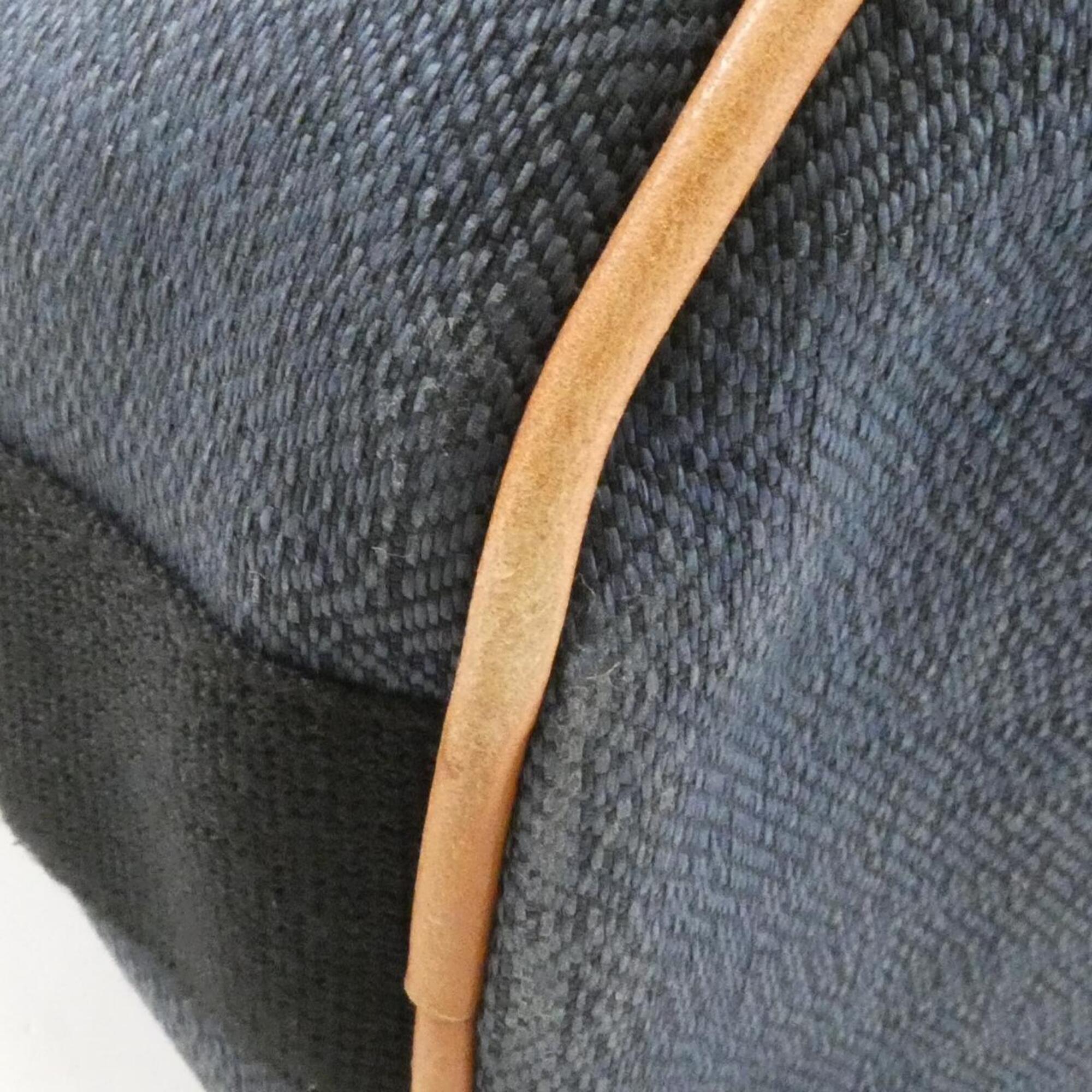 Hermes Black Navy Canvas Handbag (Pre-Owned)