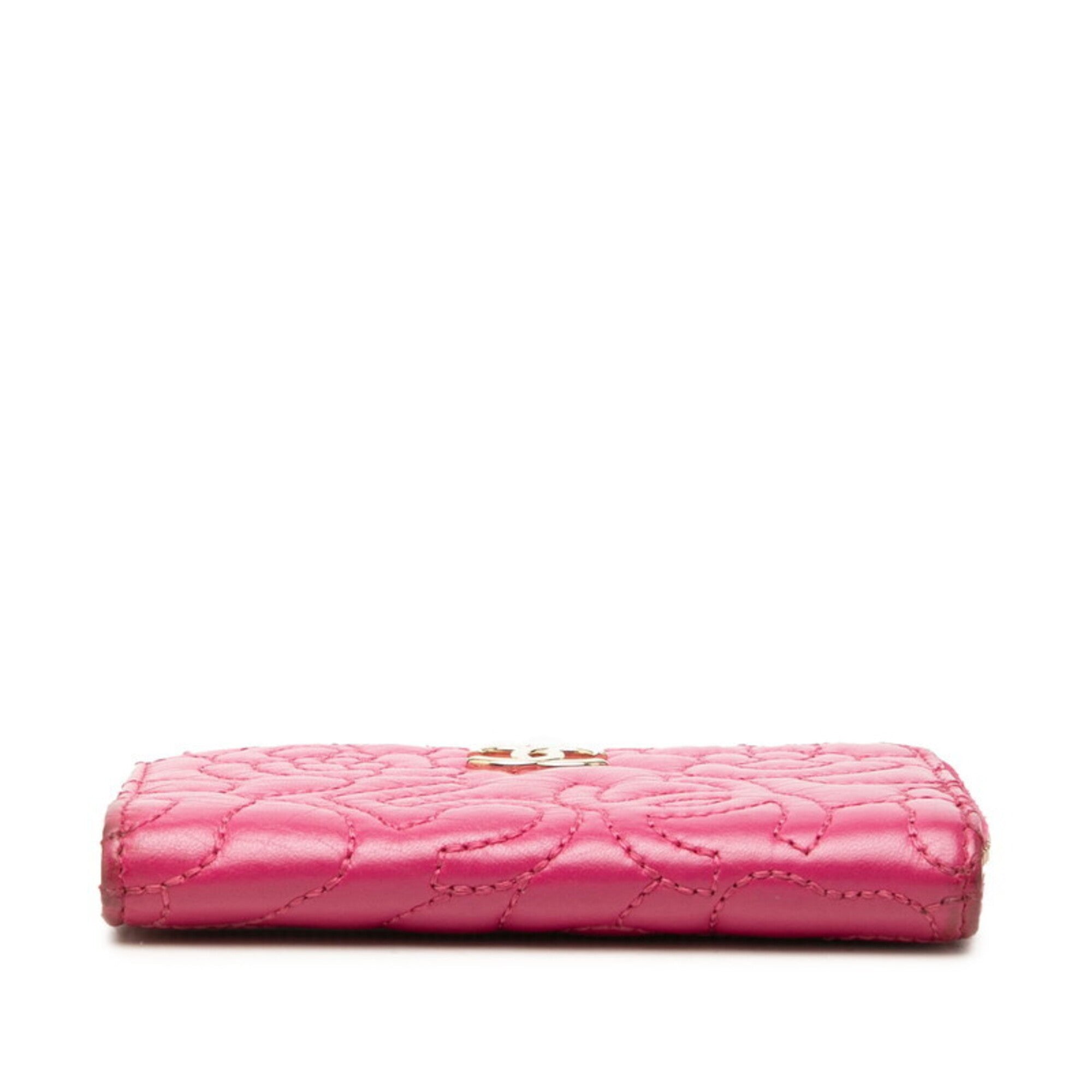 Chanel Pink Leather Coin Purse/Coin Case (Pre-Owned)