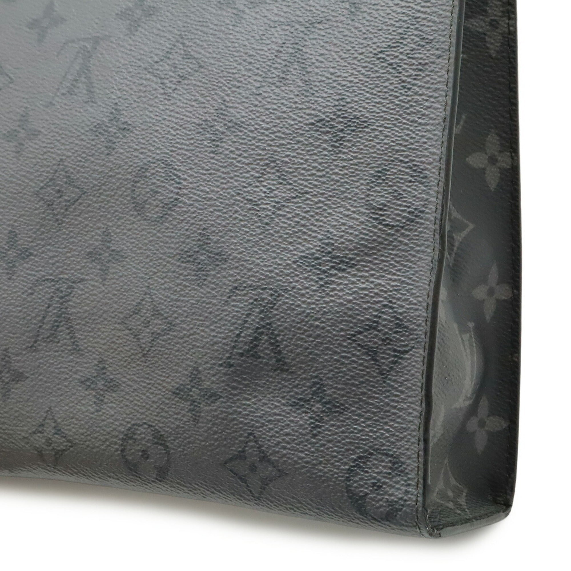 Louis Vuitton Black Gray Monogram Eclipse Clutch Bag Handbag Pochette Pouch (Pre-Owned)
