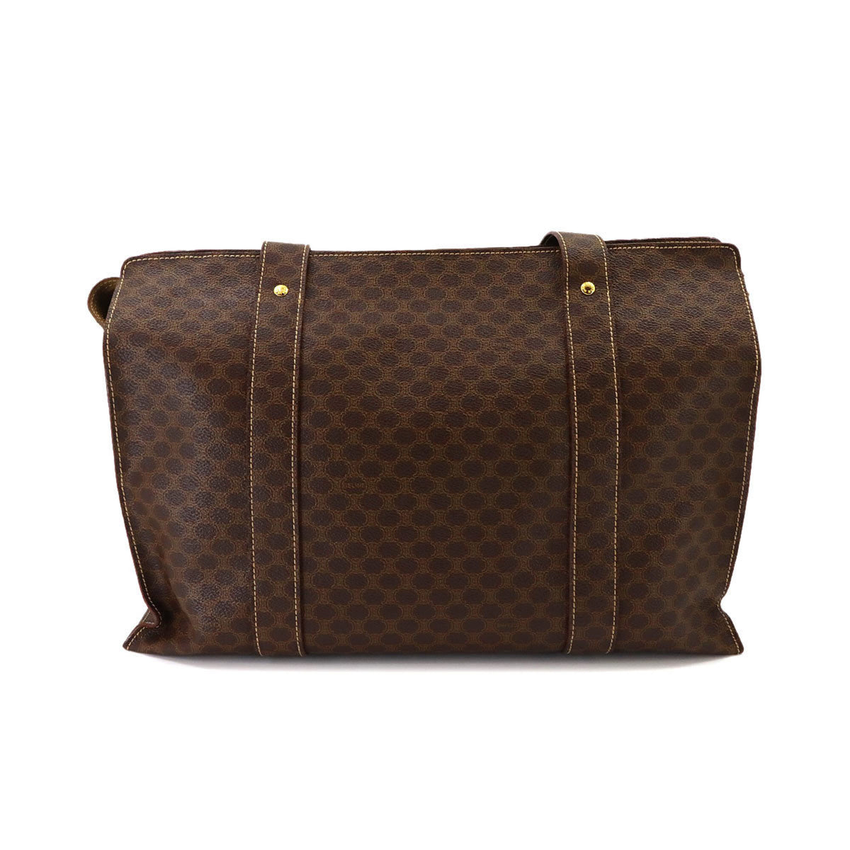 Celine Macadam Brown Pvc Leather Handbag Tote Bag (Pre-Owned)