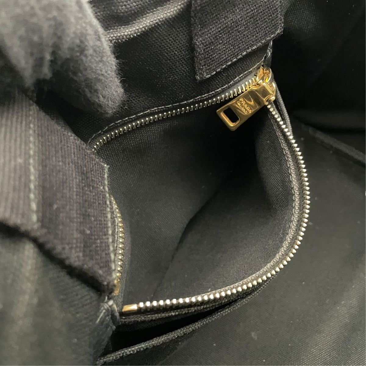 Prada Black Canvas Handbag Tote Bag (Pre-Owned)