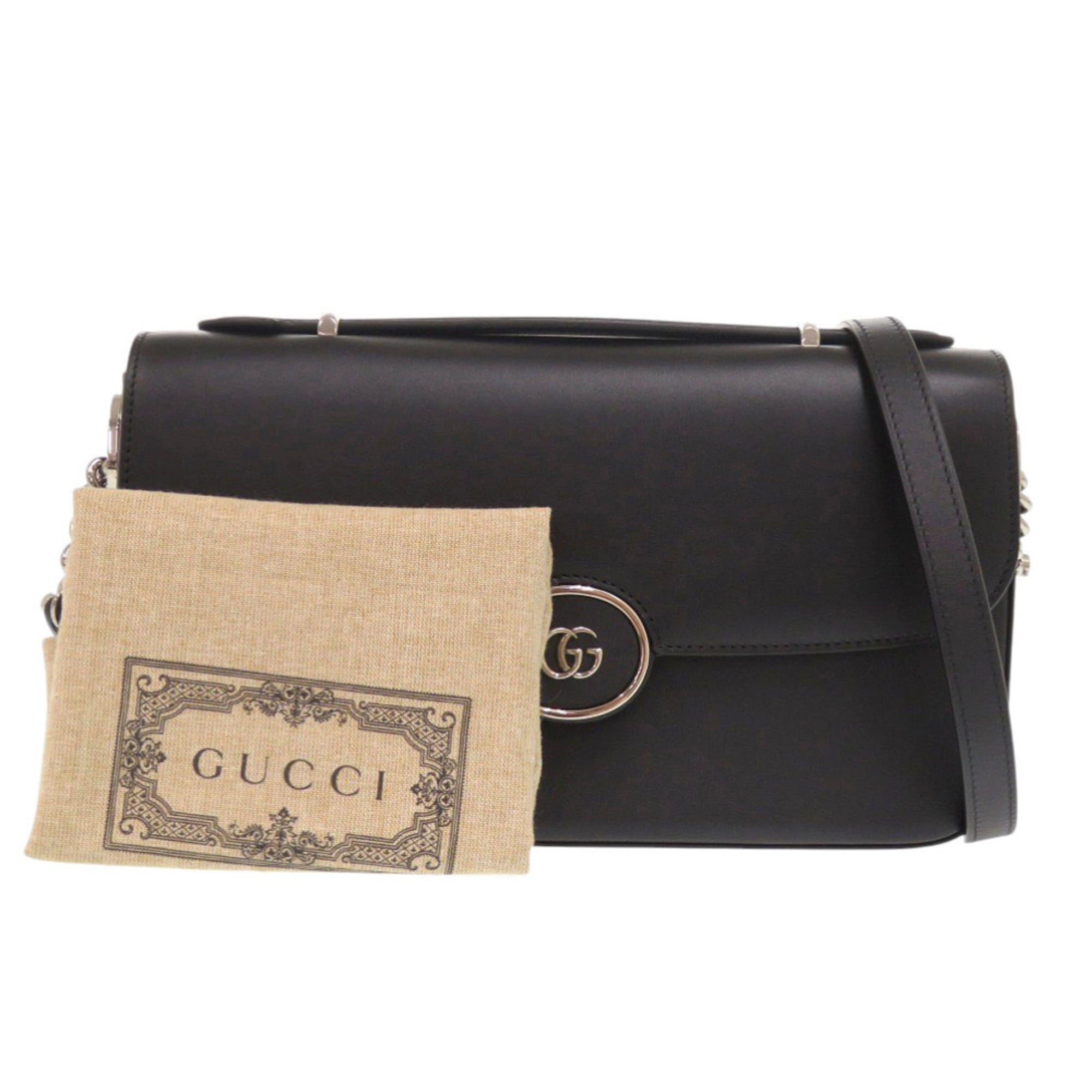Gucci Black Leather Shoulder Bag (Pre-Owned)