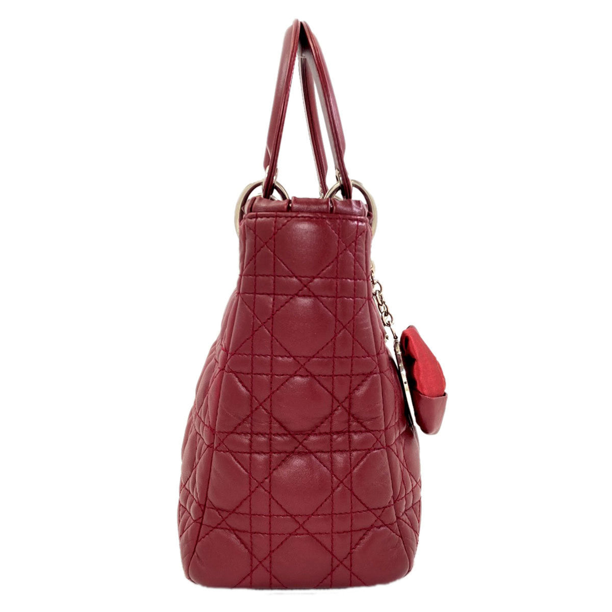 Christian Dior Lady Dior Red Color Leather Handbag (Pre-Owned)