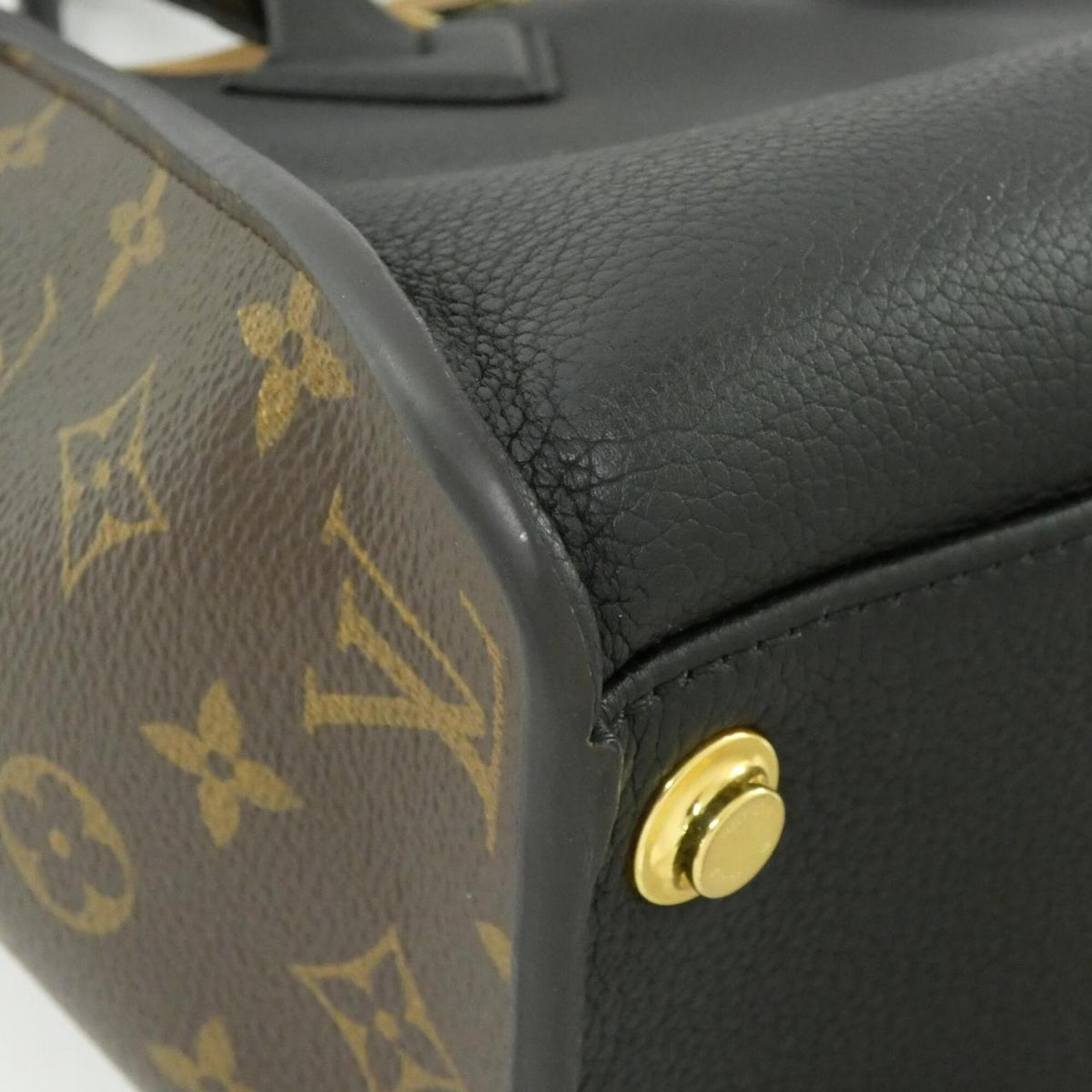 Louis Vuitton Monogram Black Leather Coated Canvas Handbag (Pre-Owned)