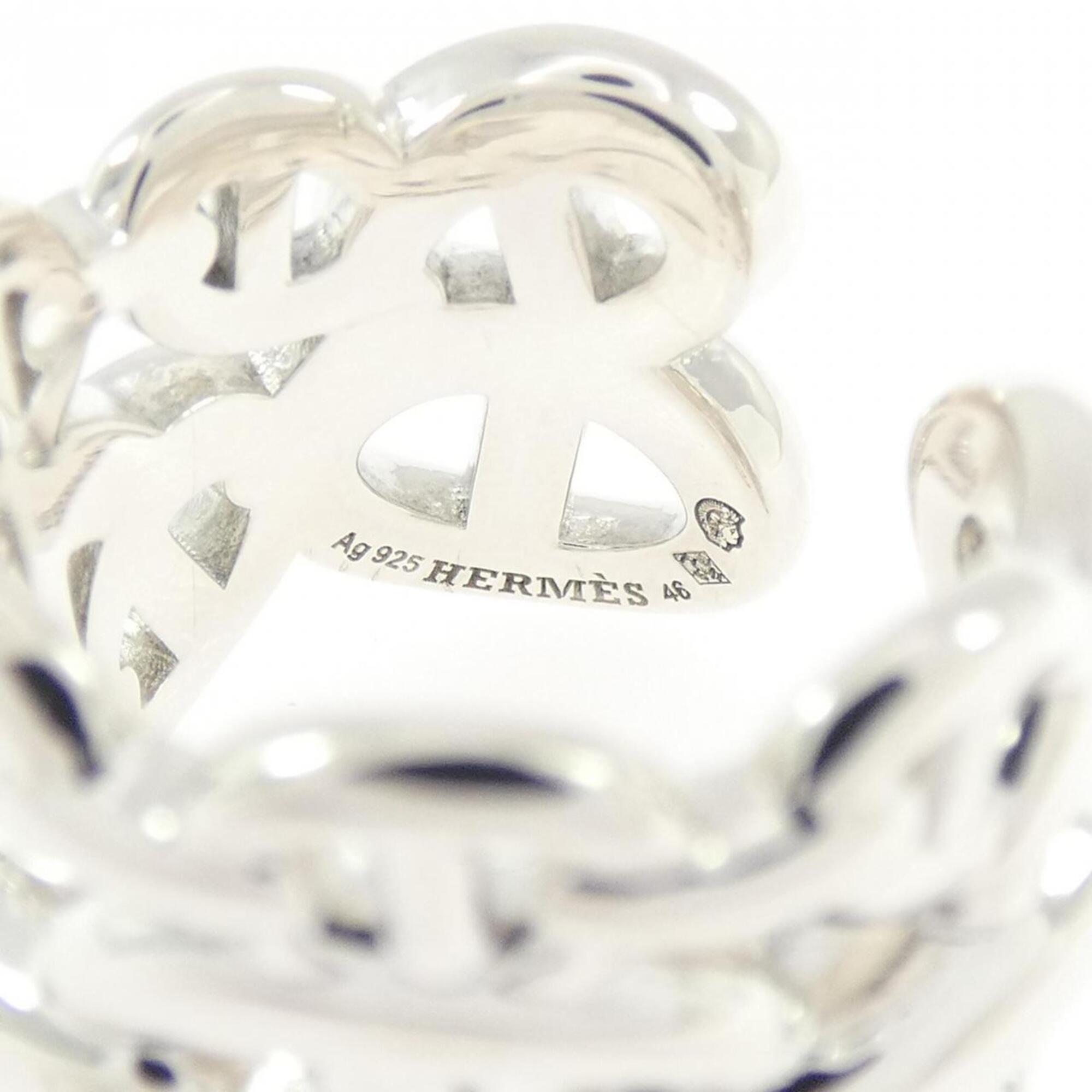 Hermes Silver 925 Band Ring (Pre-Owned)