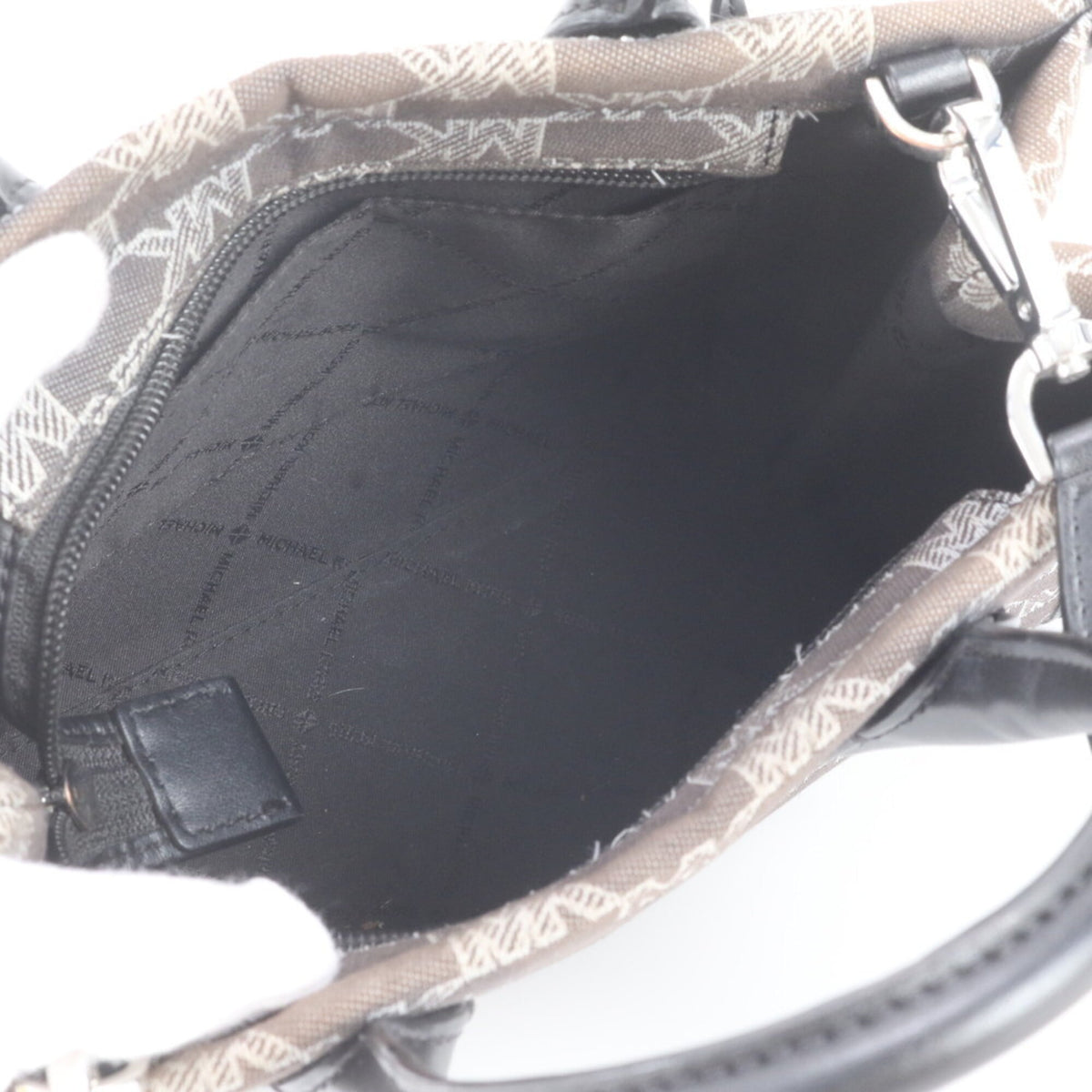 Michael Kors Black Leather Canvas Handbag Shoulder Bag (Pre-Owned)