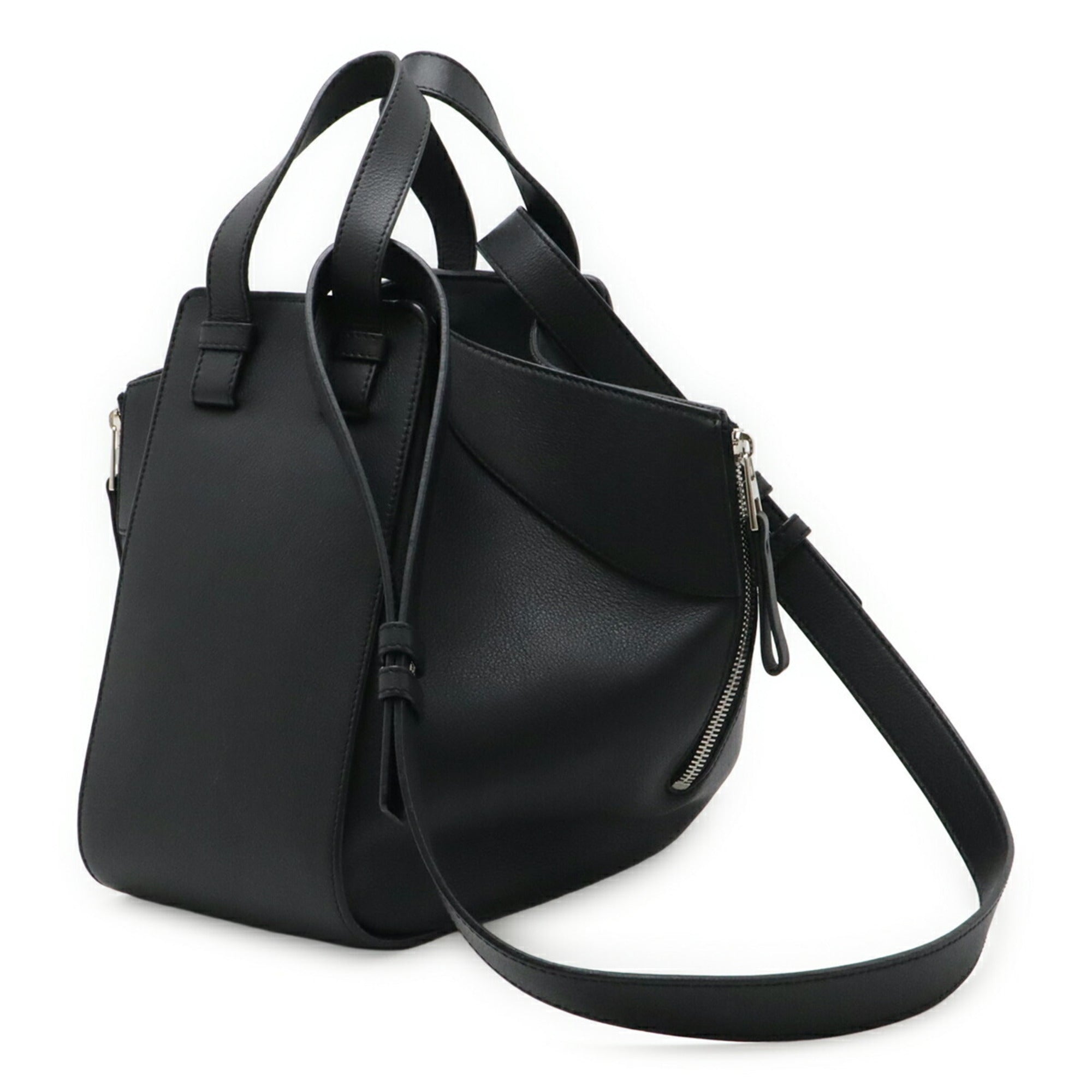 Loewe Hammock Black Leather Handbag Shoulder Bag (Pre-Owned)